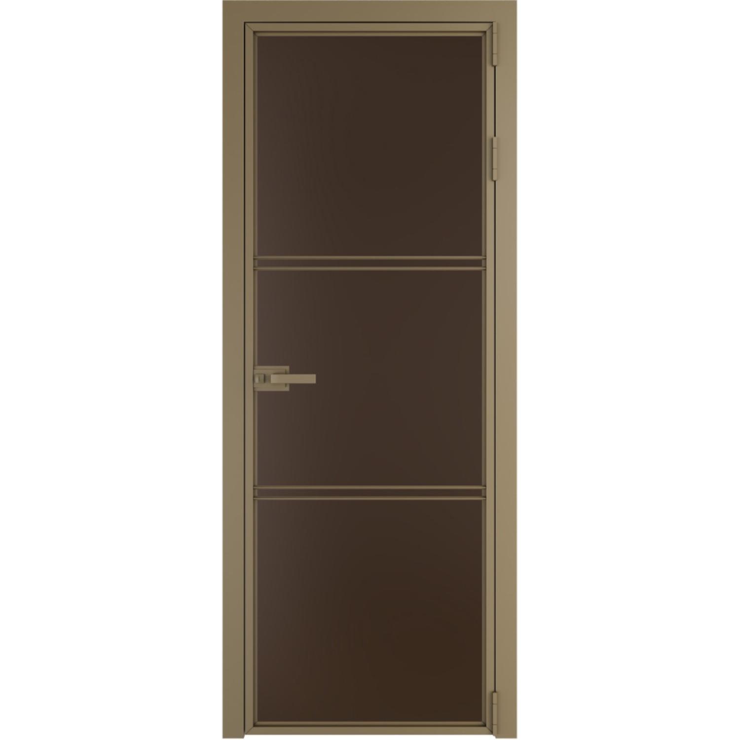 Дверь межкомнатная  алюминиевая  3 AX ProfilDoors (Шампань, Монохром шоколад)