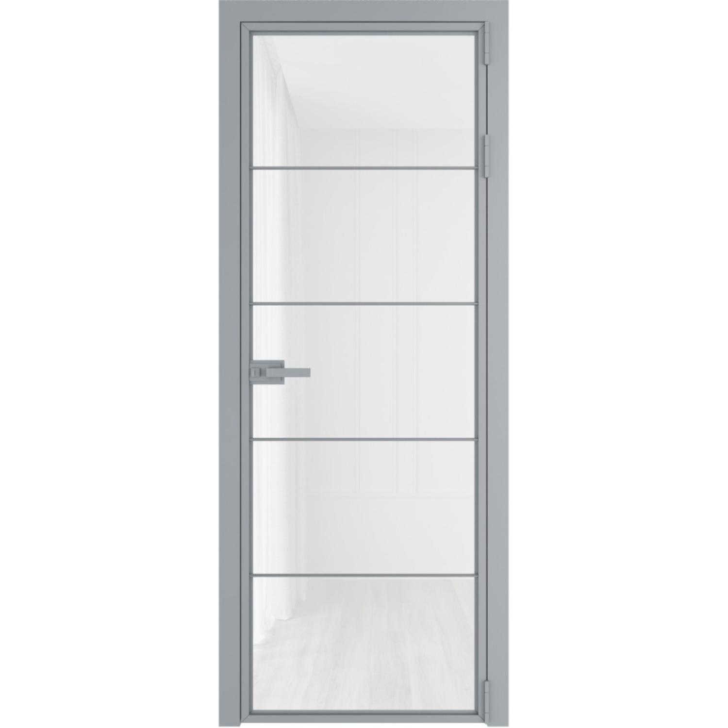 Дверь межкомнатная  алюминиевая  5 AX ProfilDoors (Серебро, Триплекс белый)