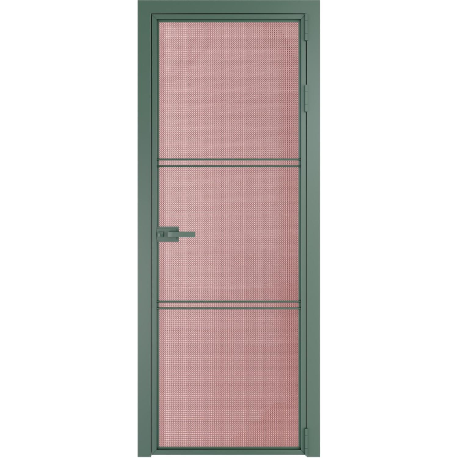 Дверь межкомнатная  алюминиевая  3 AX ProfilDoors (Зеленый воск, Кризет розовый)