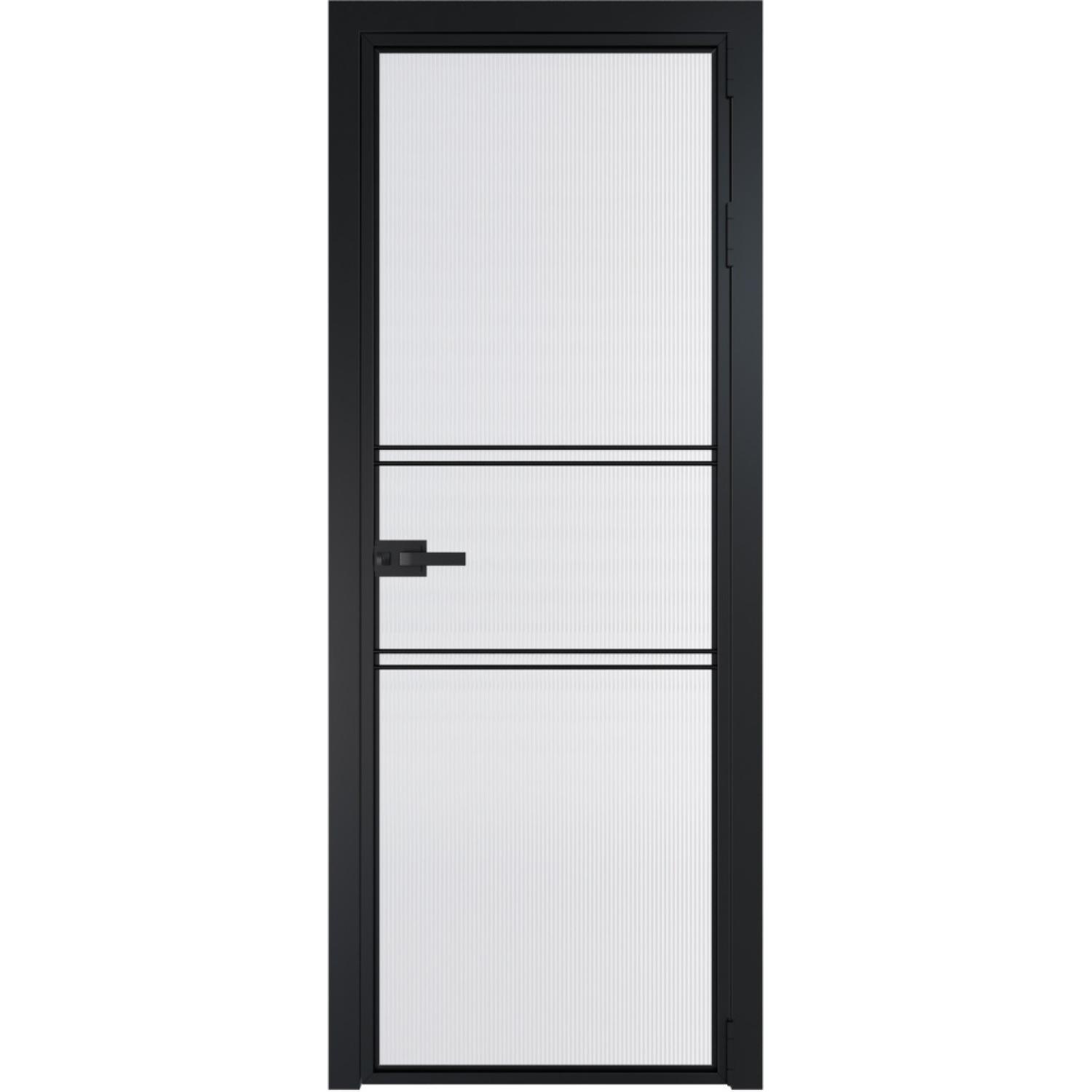 Дверь межкомнатная  алюминиевая  2 AX ProfilDoors (Черный, Мору двухстороннее белое)