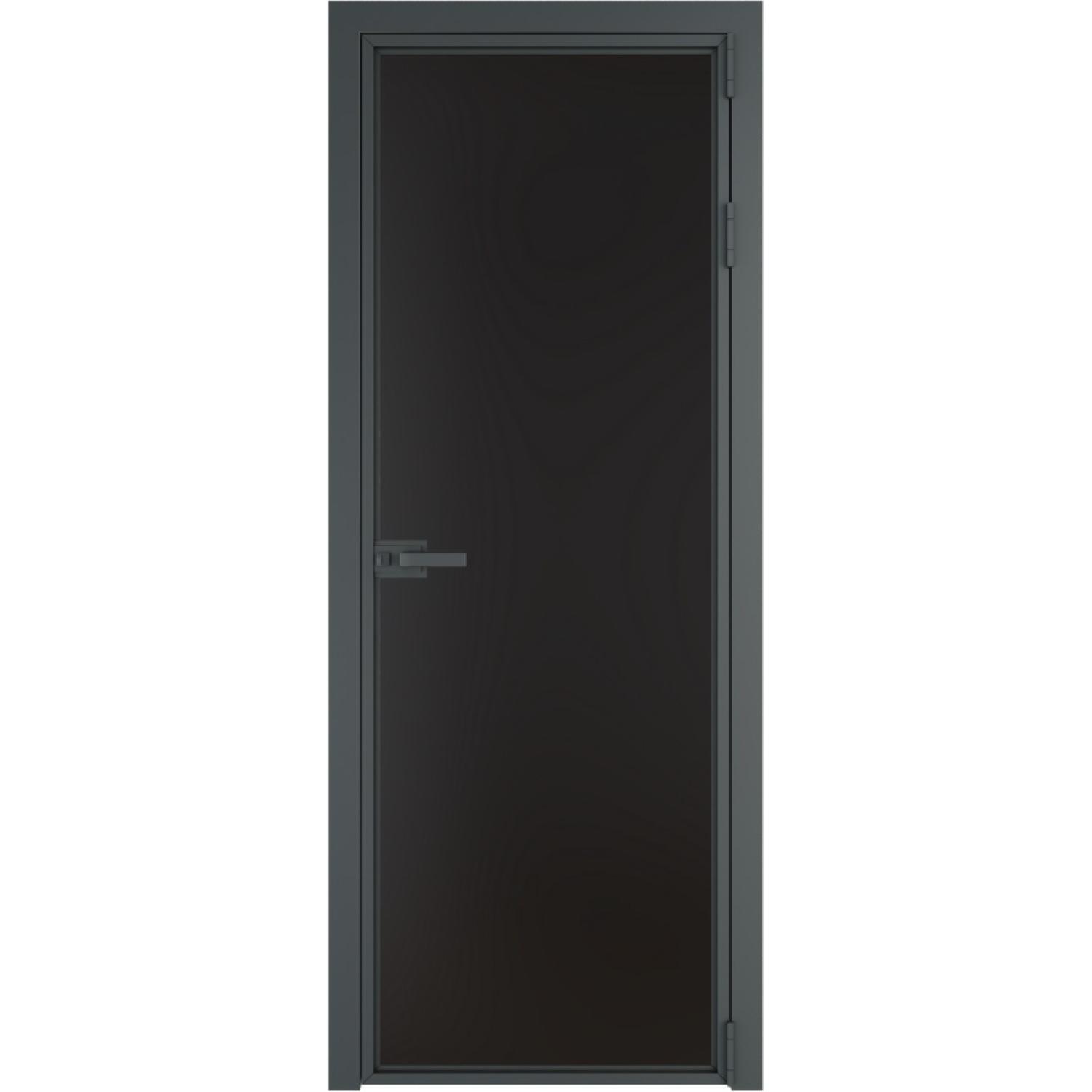 Дверь межкомнатная  алюминиевая  1 AX ProfilDoors (Серая ночь, Монохром черный)