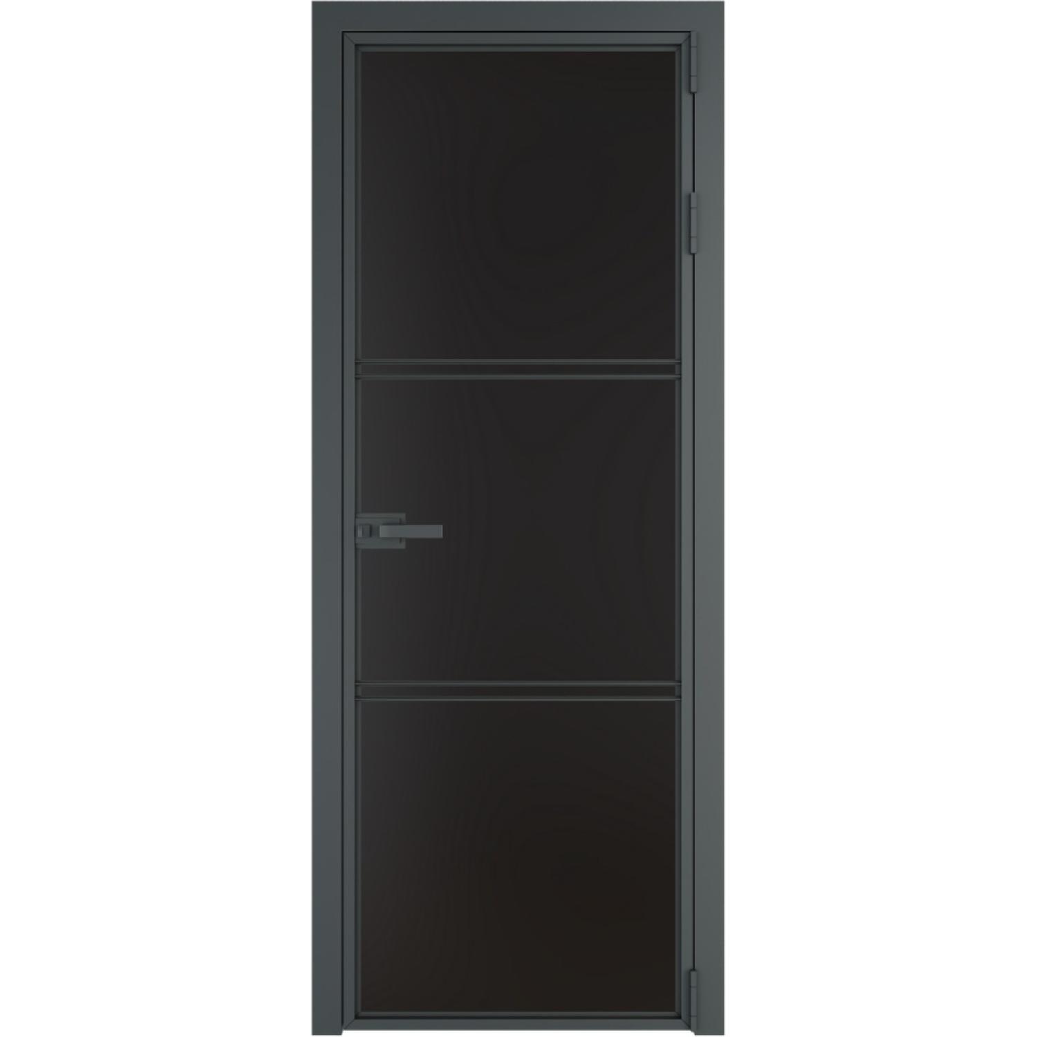 Дверь межкомнатная  алюминиевая  3 AX ProfilDoors (Серая ночь, Монохром черный)