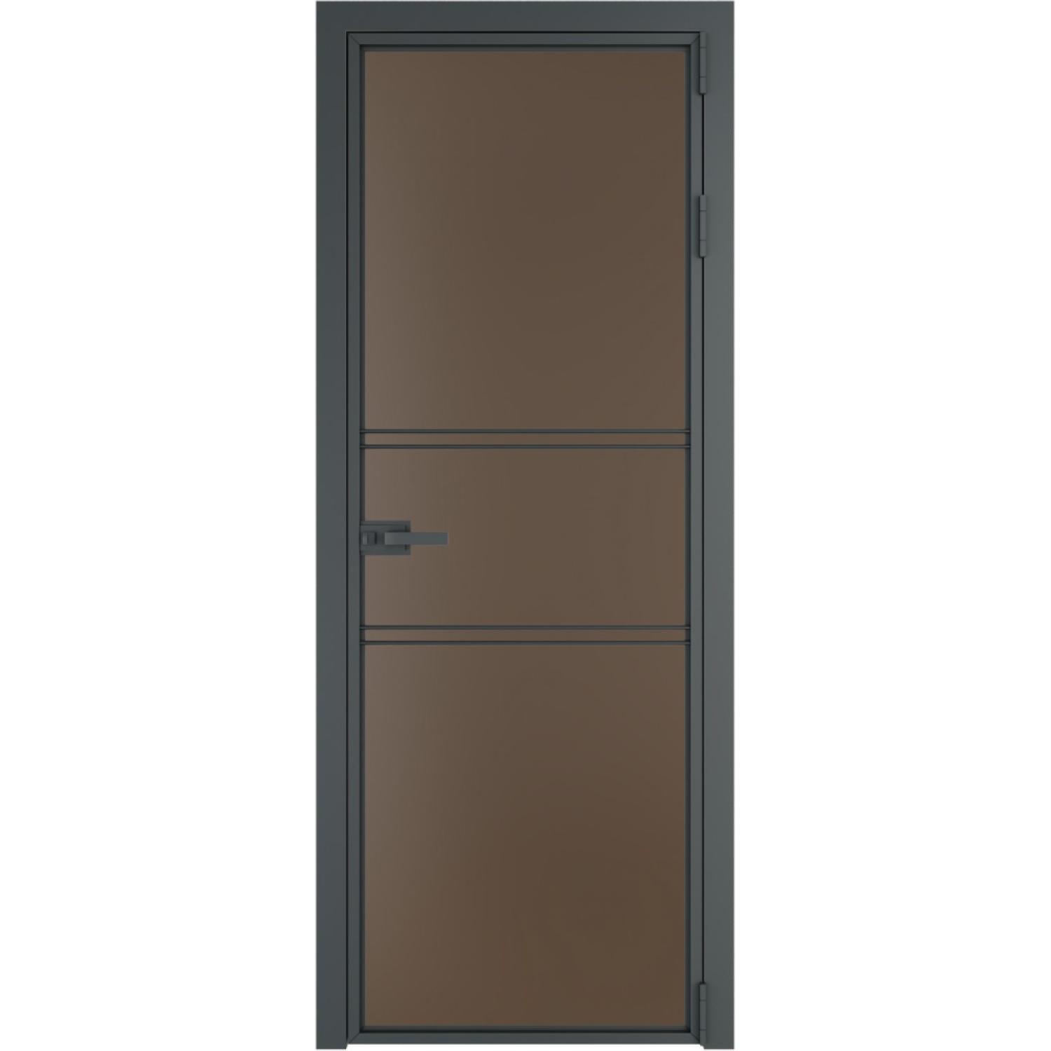 Дверь межкомнатная  алюминиевая  2 AX ProfilDoors (Серая ночь, Монохром гляссе)