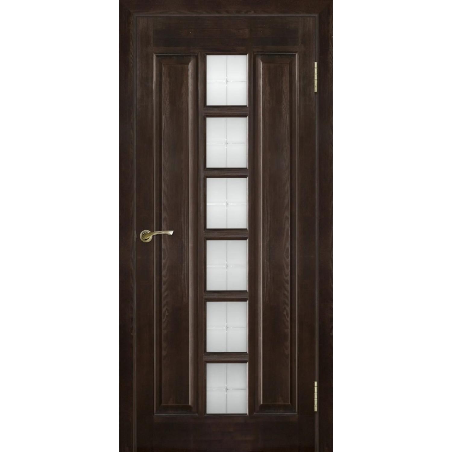 Дверь межкомнатная Модель №11 ДО сосна (2000*700, Темный  лак, Мателюкс матовое с фрезеровкой, Заказная)