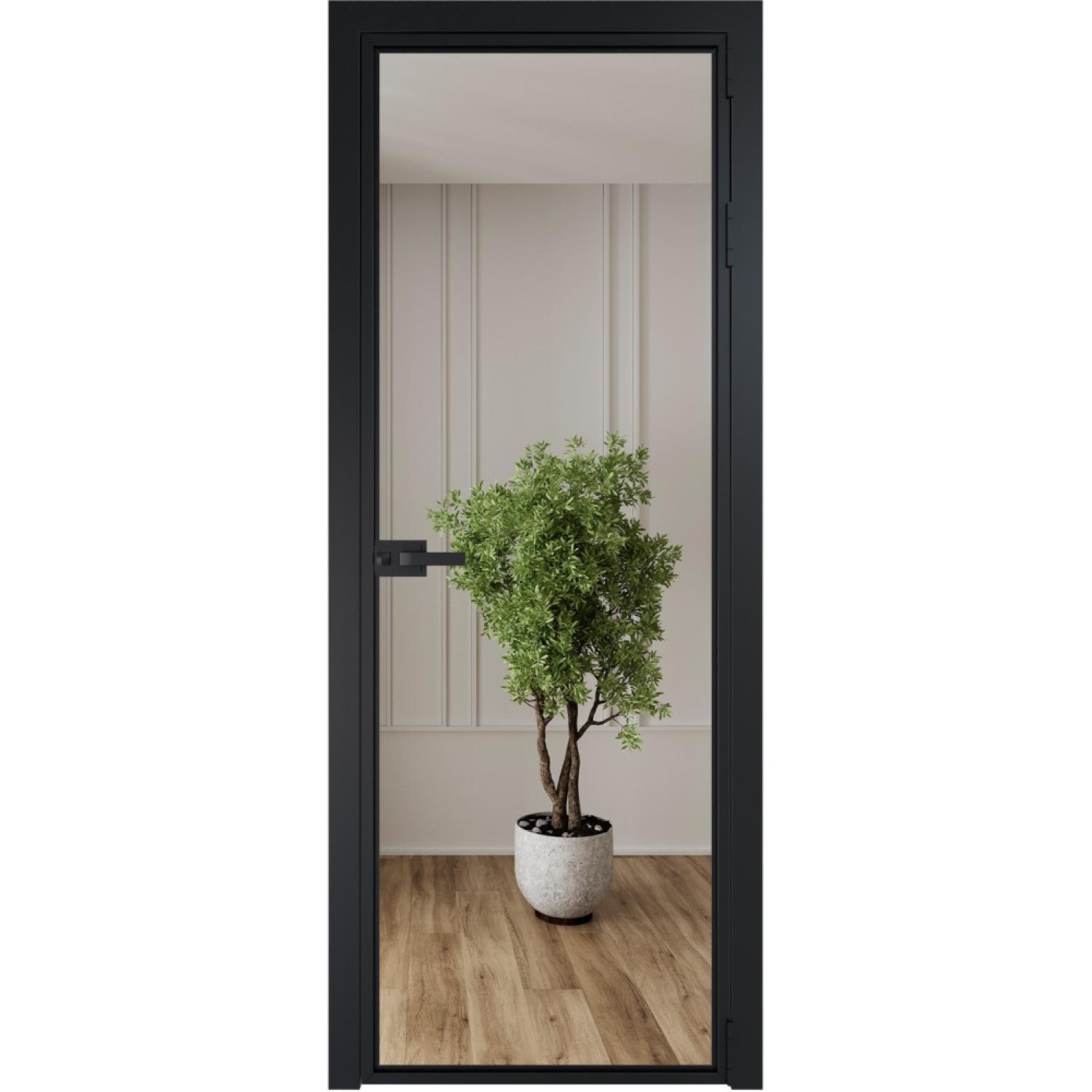 Дверь межкомнатная  алюминиевая  1 AX ProfilDoors (Черный, Зеркало)