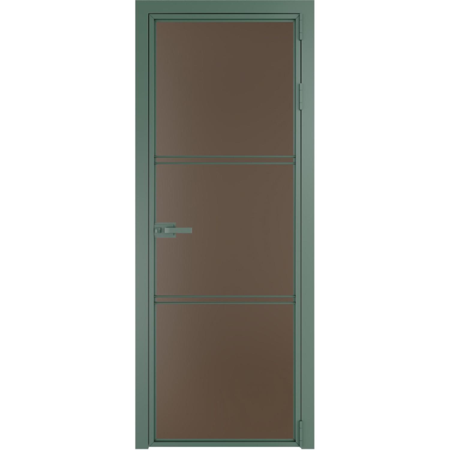 Дверь межкомнатная  алюминиевая  3 AX ProfilDoors (Зеленый воск, Монохром гляссе)