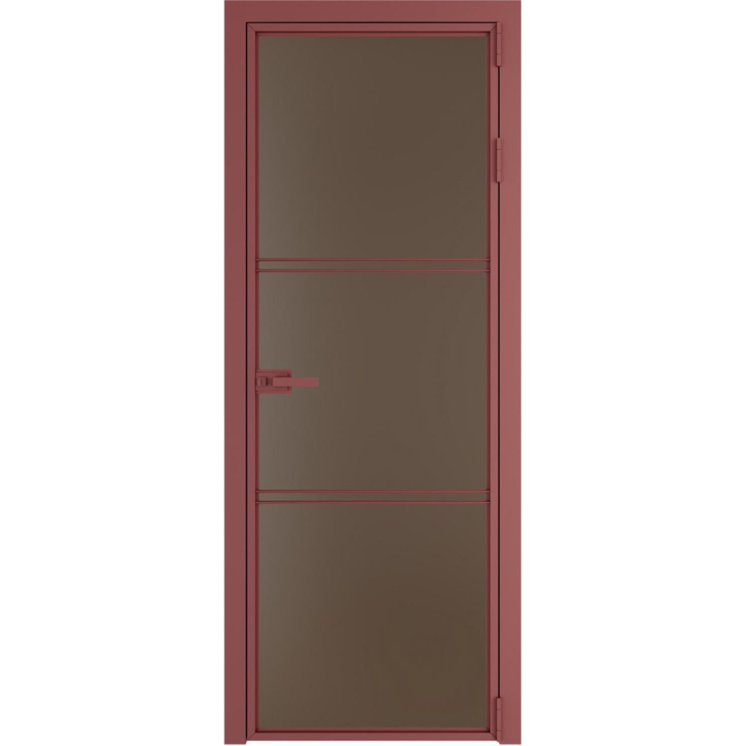 Дверь межкомнатная  алюминиевая  3 AX ProfilDoors (Красный антрацит, Монохром гляссе)