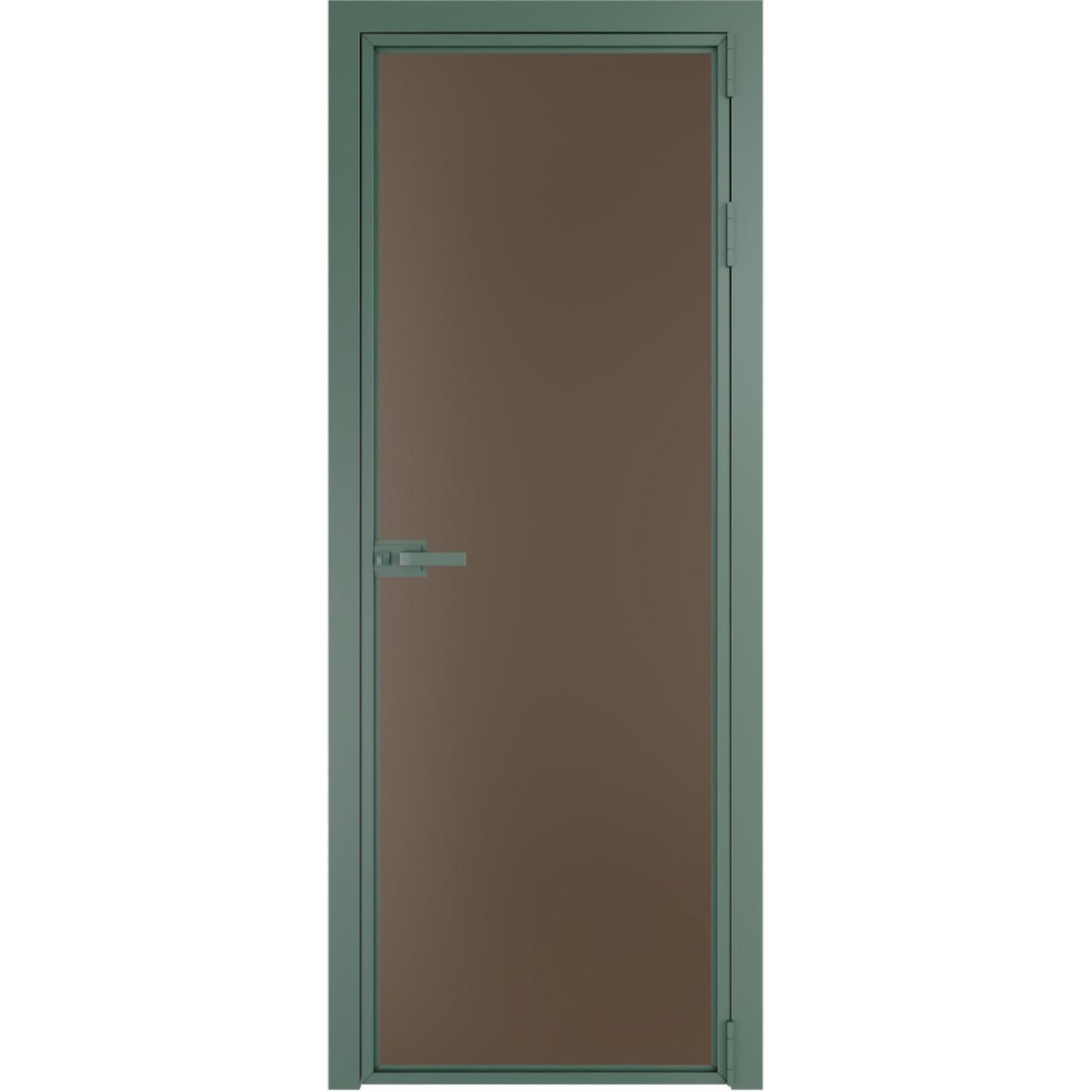 Дверь межкомнатная  алюминиевая  1 AX ProfilDoors (Зеленый воск, Монохром гляссе)