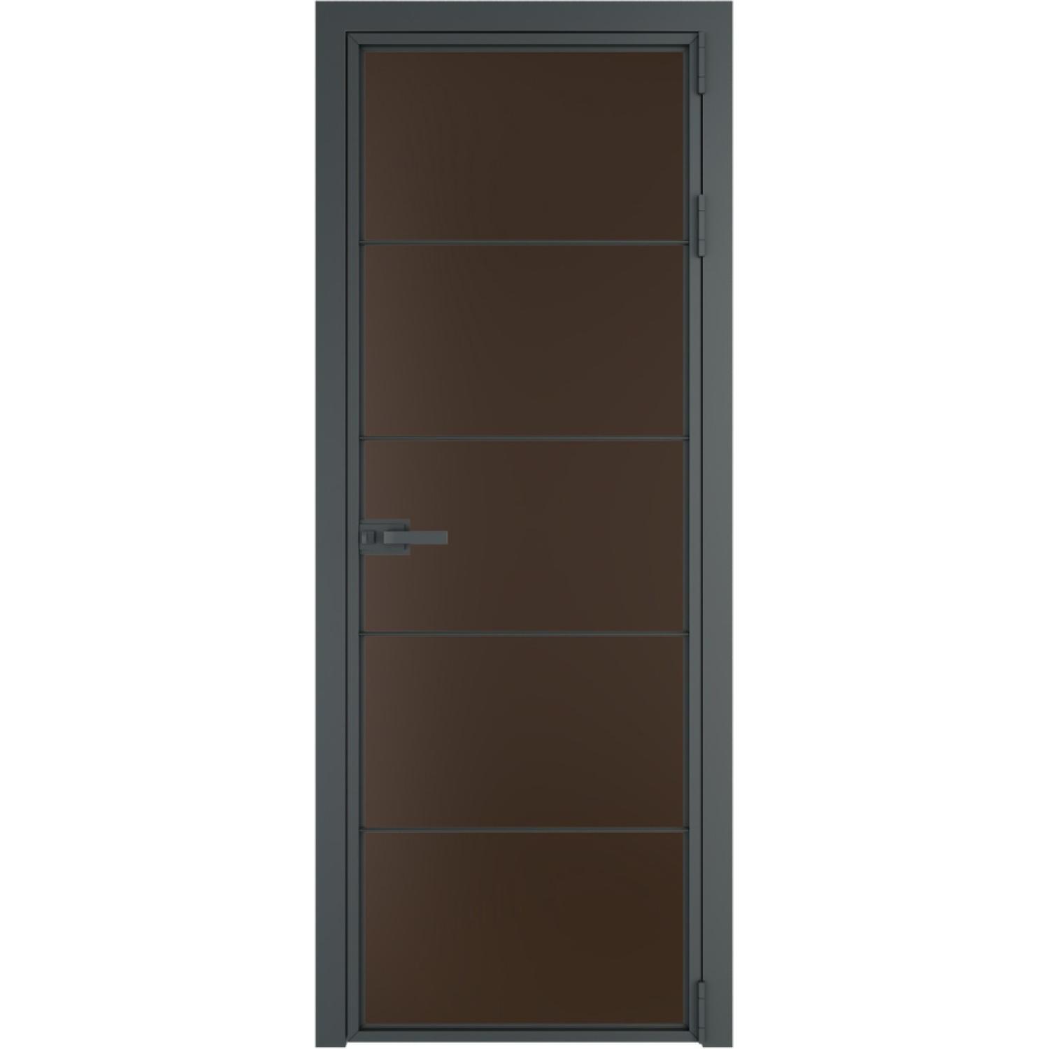 Дверь межкомнатная  алюминиевая  5 AX ProfilDoors (Серая ночь, Монохром шоколад)
