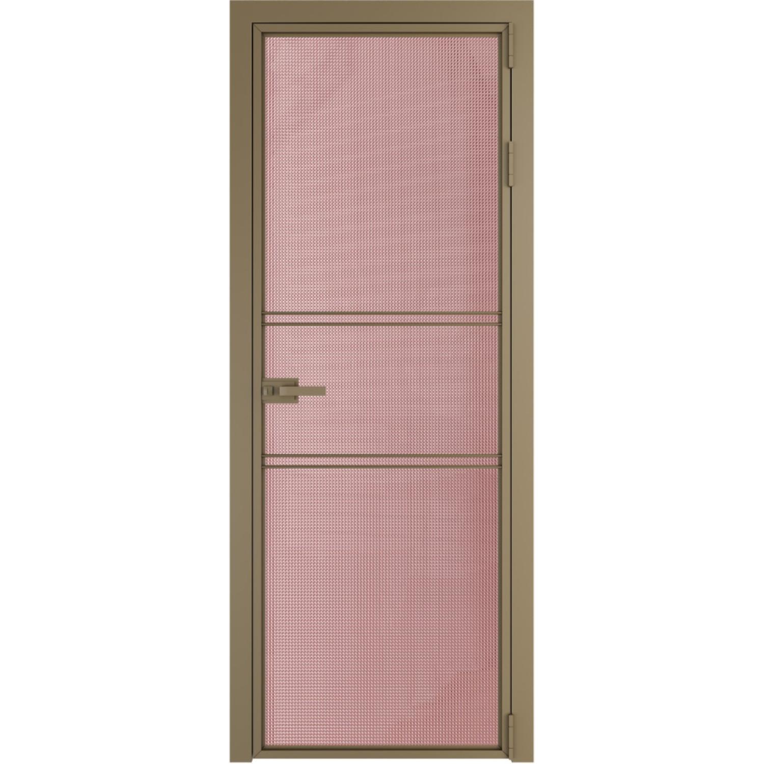Дверь межкомнатная  алюминиевая  2 AX ProfilDoors (Шампань, Кризет розовый)