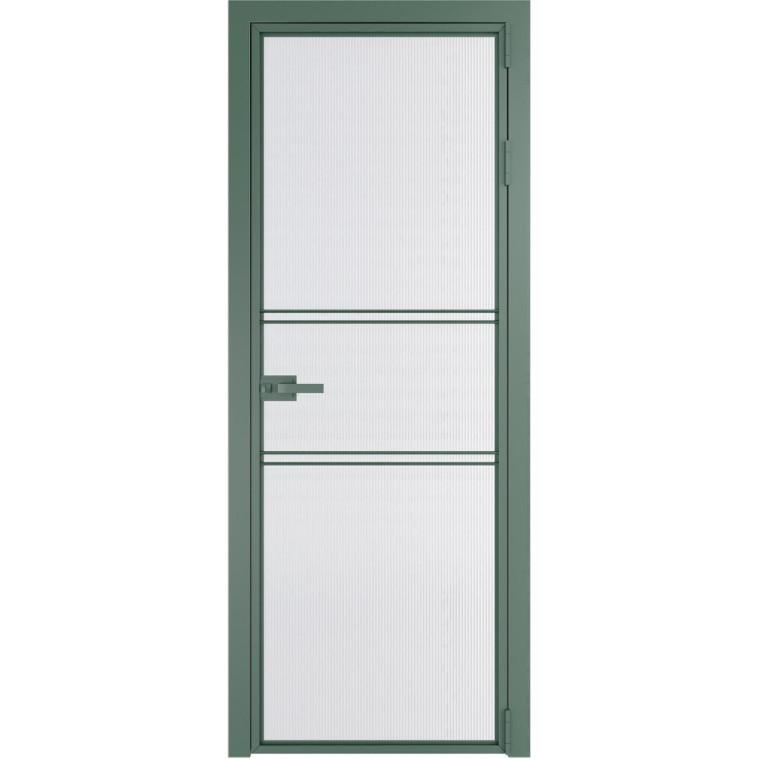 Дверь межкомнатная  алюминиевая  2 AX ProfilDoors (Зеленый воск, Мору двухстороннее белое)