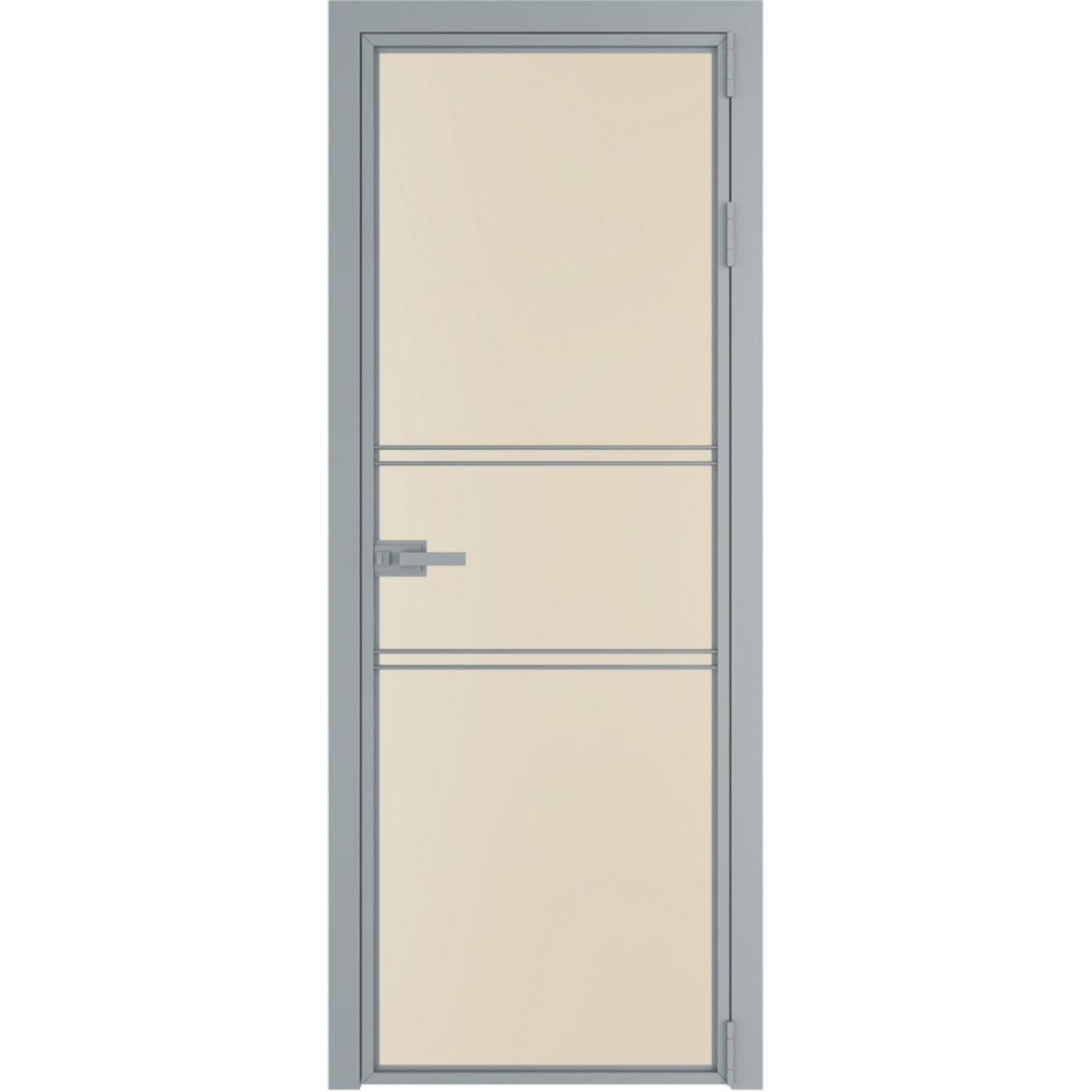 Дверь межкомнатная  алюминиевая  2 AX ProfilDoors (Серебро, Монохром жемчуг)