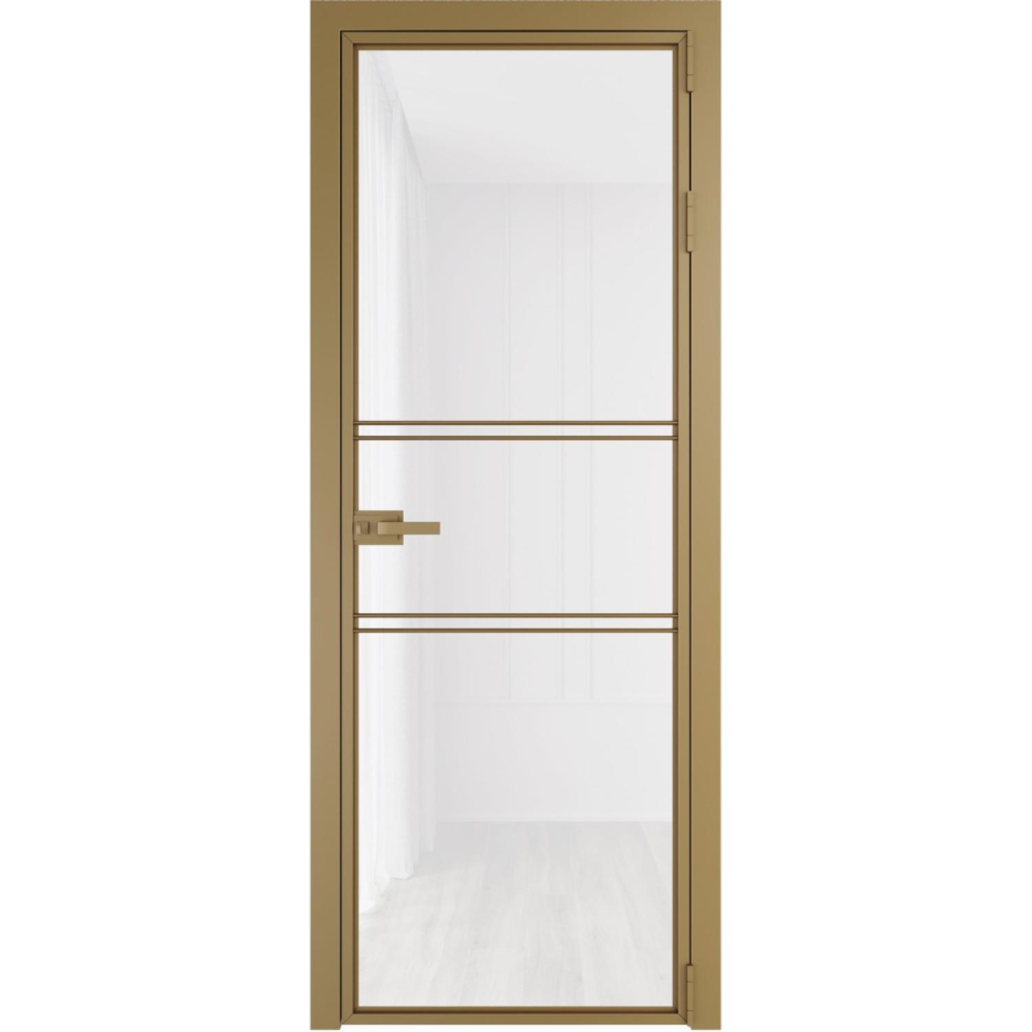 Дверь межкомнатная  алюминиевая  2 AX ProfilDoors (Золото, Триплекс белый)