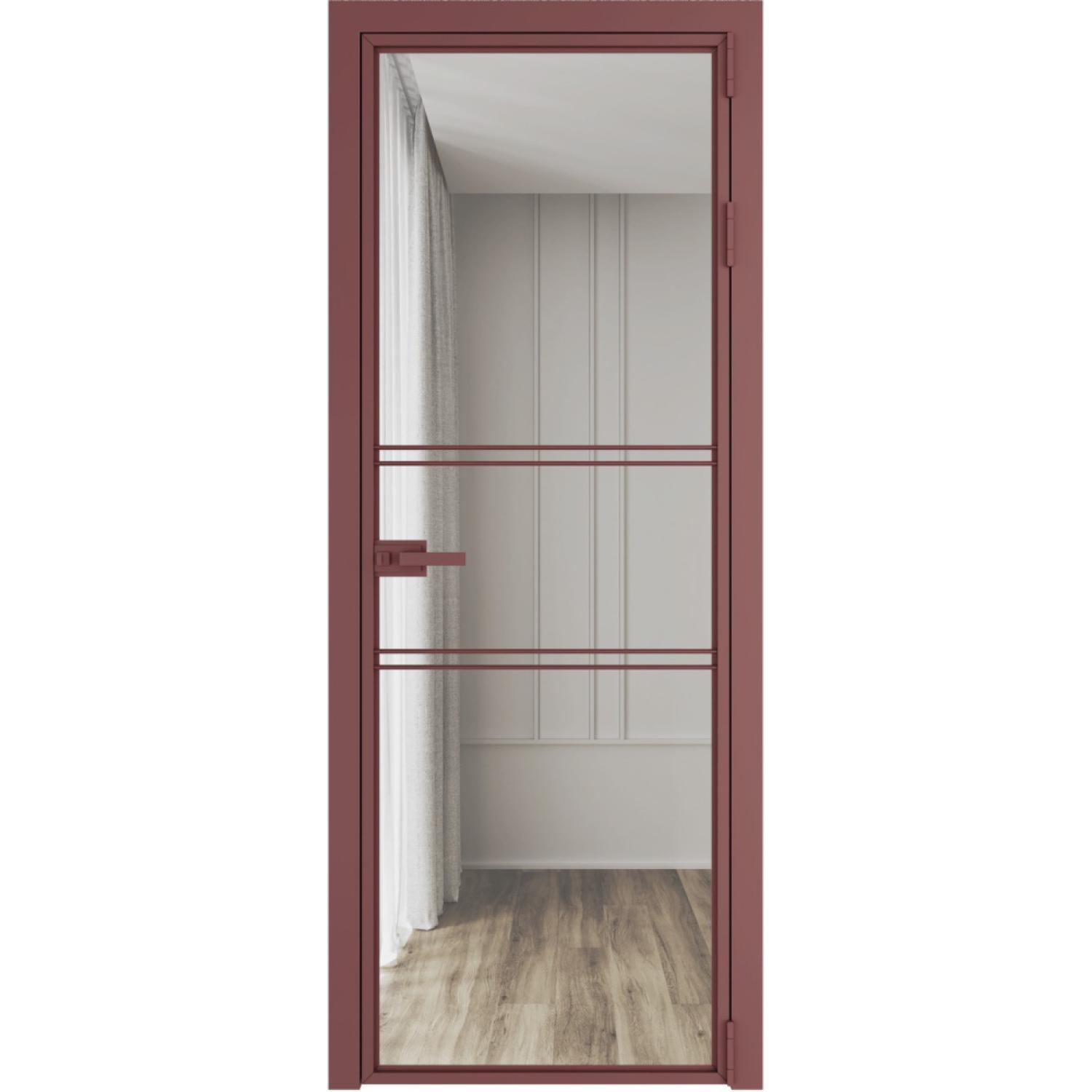 Дверь межкомнатная  алюминиевая  2 AX ProfilDoors (Красный антрацит, Прозрачное)
