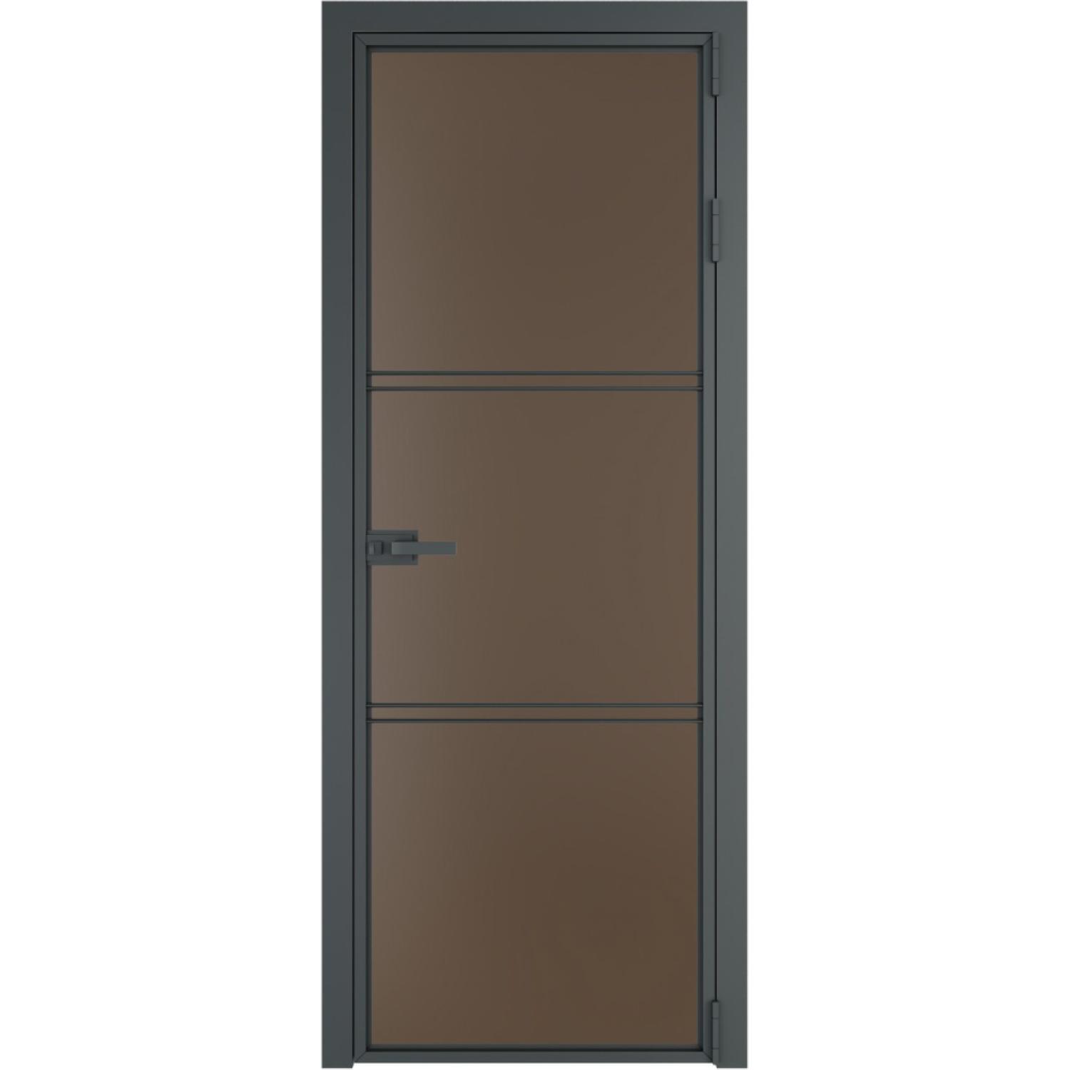 Дверь межкомнатная  алюминиевая  3 AX ProfilDoors (Серая ночь, Монохром гляссе)