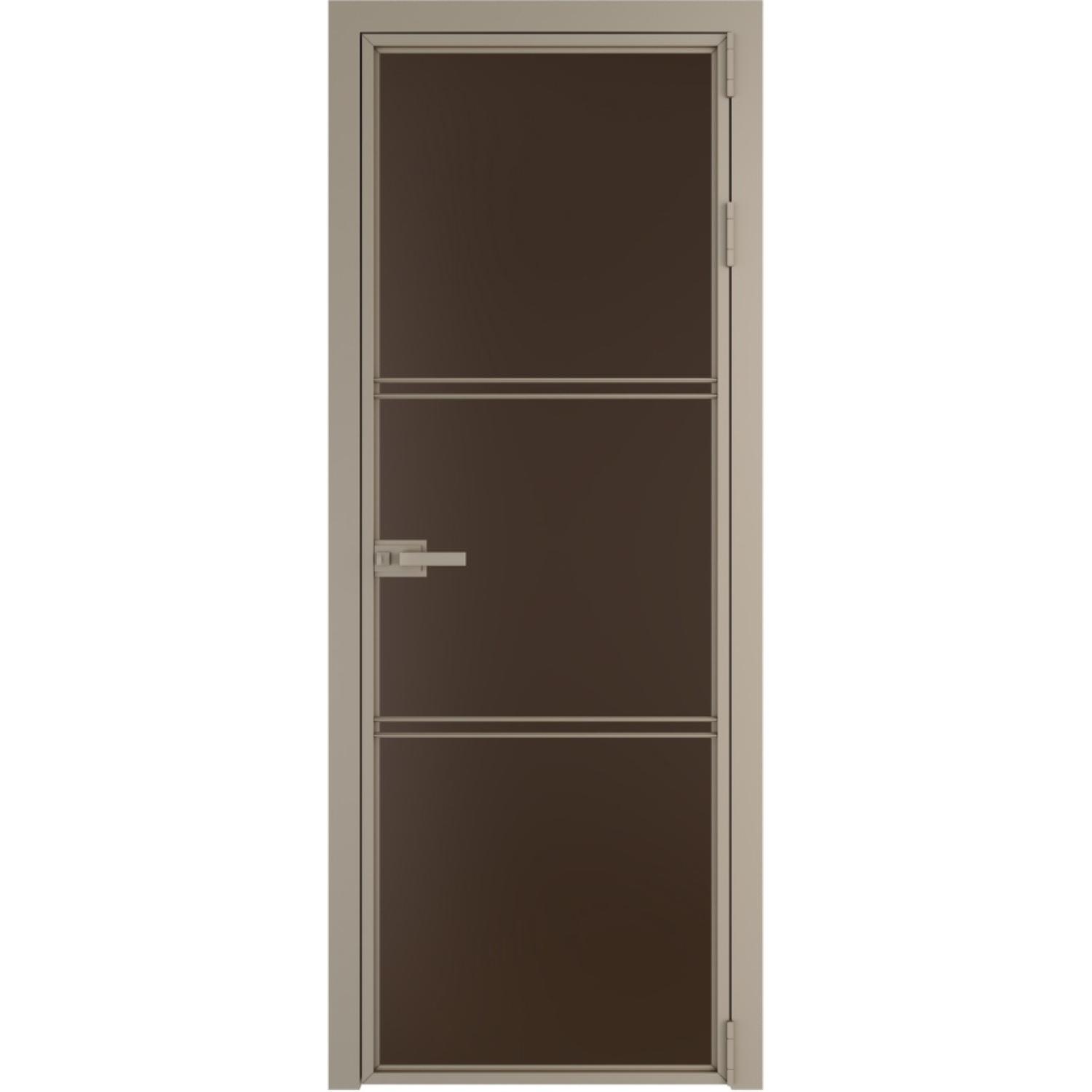 Дверь межкомнатная  алюминиевая  3 AX ProfilDoors (Никель, Монохром шоколад)