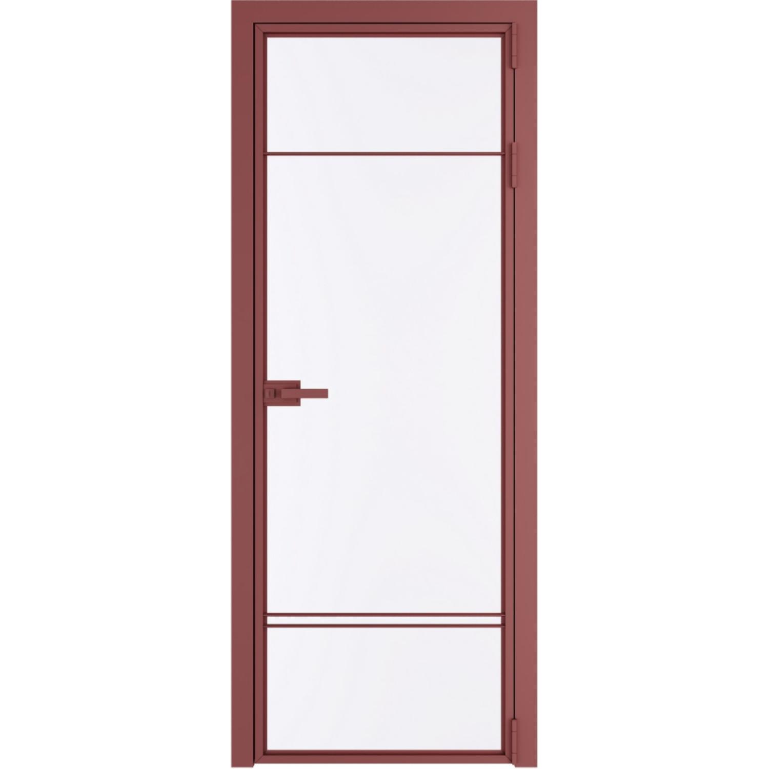 Дверь межкомнатная  алюминиевая  4 AX ProfilDoors (Красный антрацит, Монохром белый просветленный)