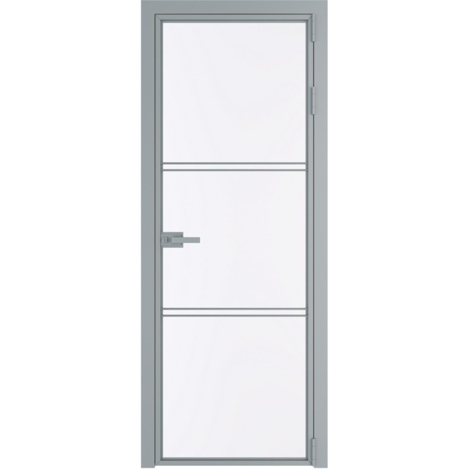 Дверь межкомнатная  алюминиевая  3 AX ProfilDoors (Серебро, Монохром белый просветленный)