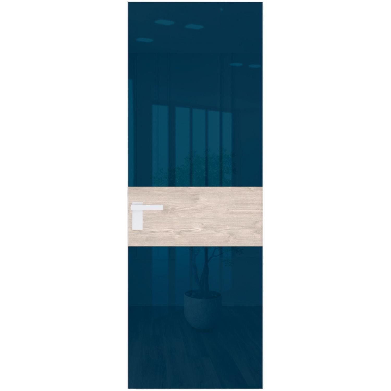 Дверь межкомнатная  алюминиевая  5 AGK (Зеркало blue, Профиль Вайт, Заказная)