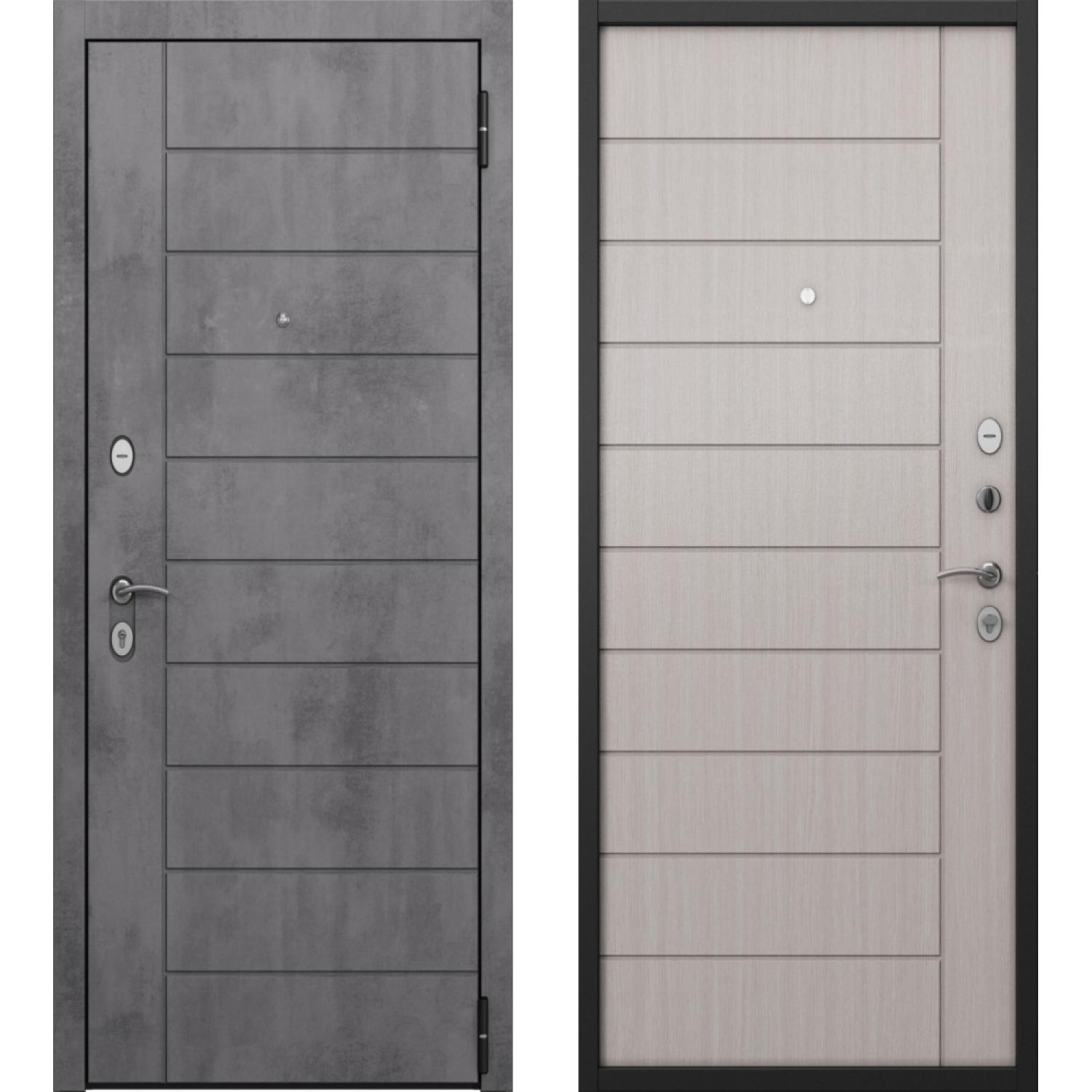 Входная дверь H1 HOME ECO PP (960*2050 L, Бетон темный (ПВХ), Бьянко ларче (ПВХ), Складская)