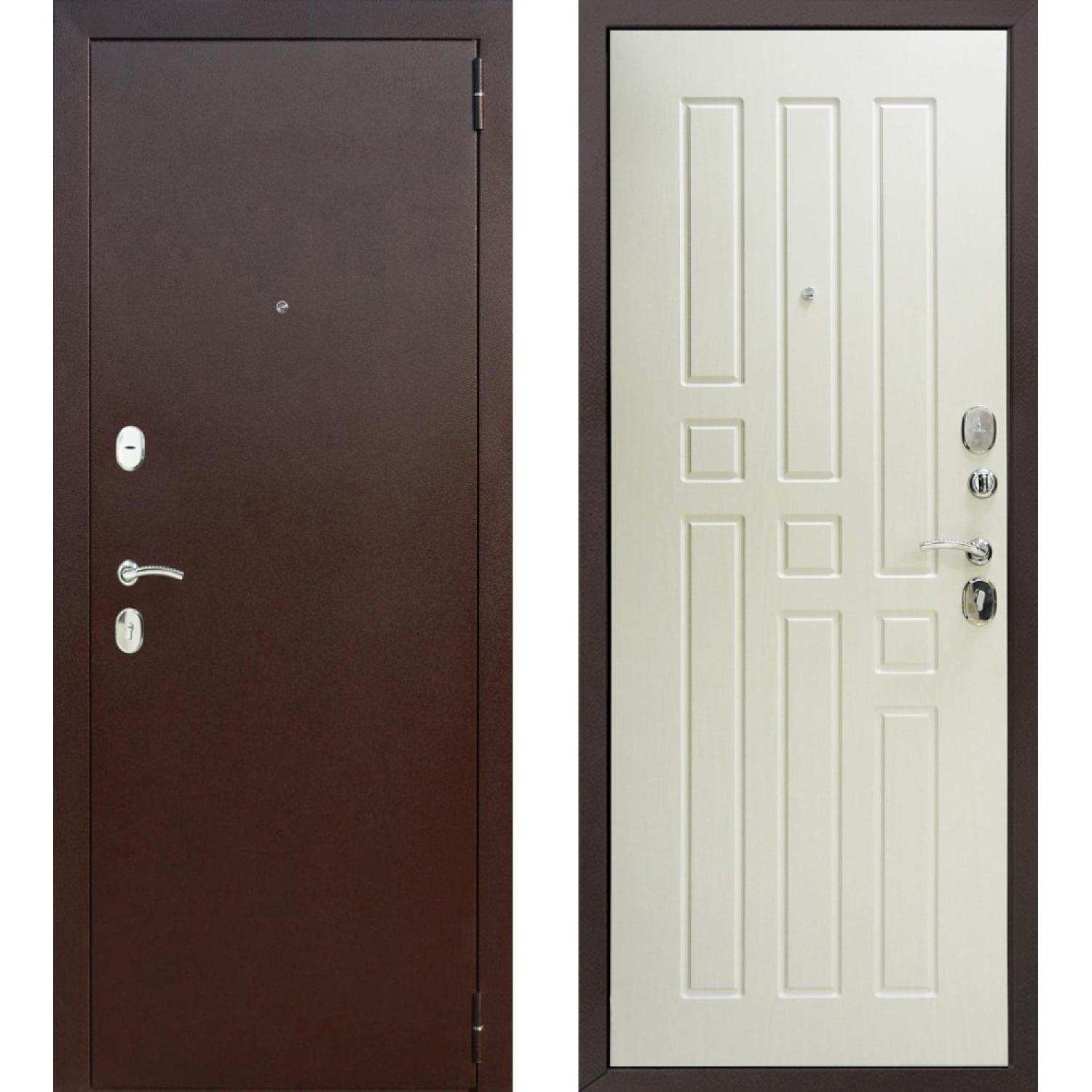 Входная дверь Гарда 8 мм (960*2050 R, Медный антик (Полимерно-порошковое), Белый ясень (ПВХ), Складская)