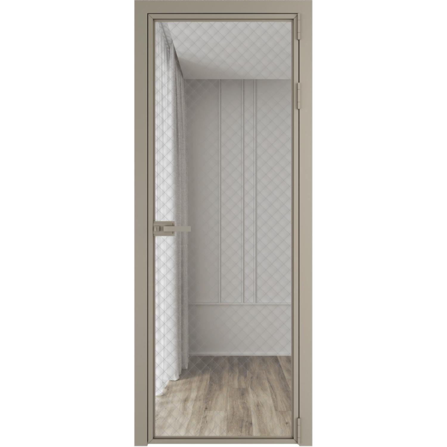 Дверь межкомнатная  алюминиевая  1 AX ProfilDoors (Никель, Ромб серебро)