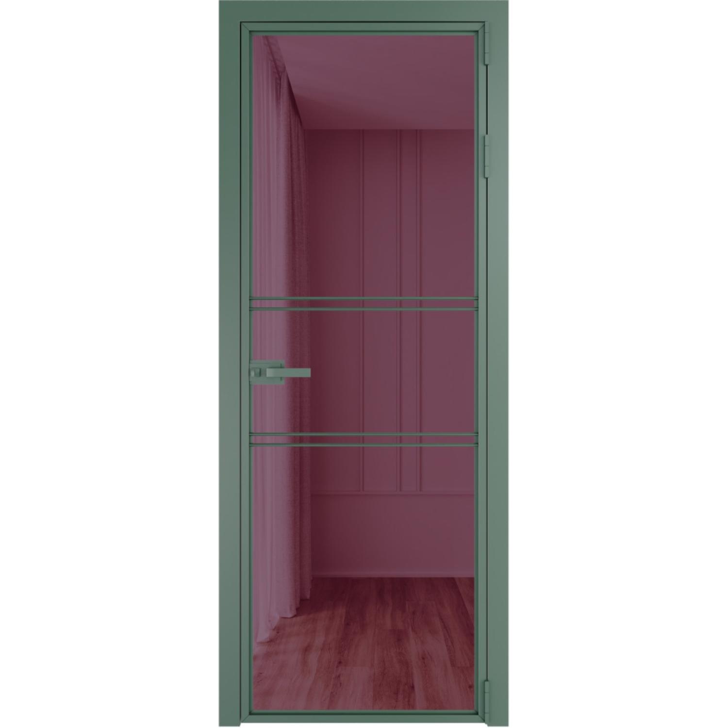 Дверь межкомнатная  алюминиевая  2 AX ProfilDoors (Зеленый воск, Фиолетовое шпион)