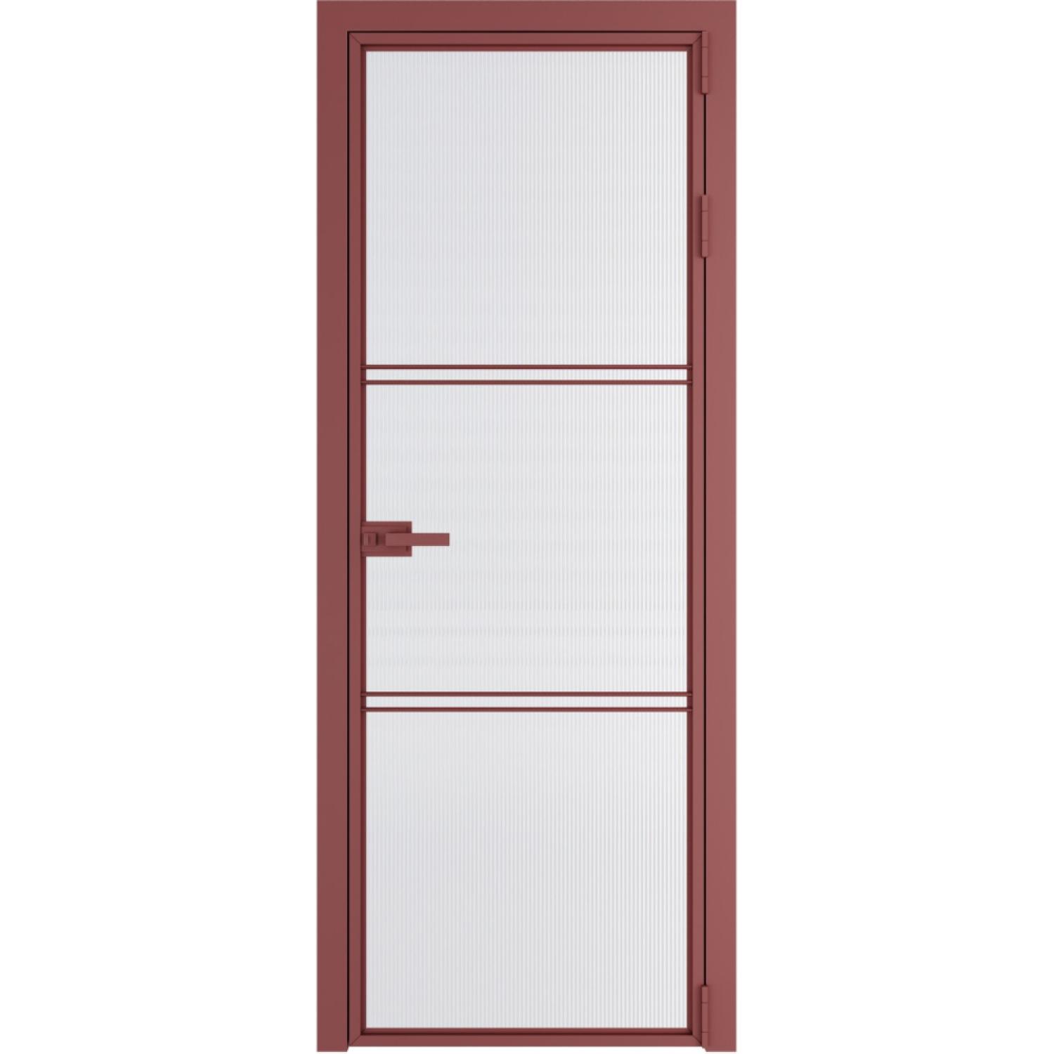 Дверь межкомнатная  алюминиевая  3 AX ProfilDoors (Красный антрацит, Мору двухстороннее белое)