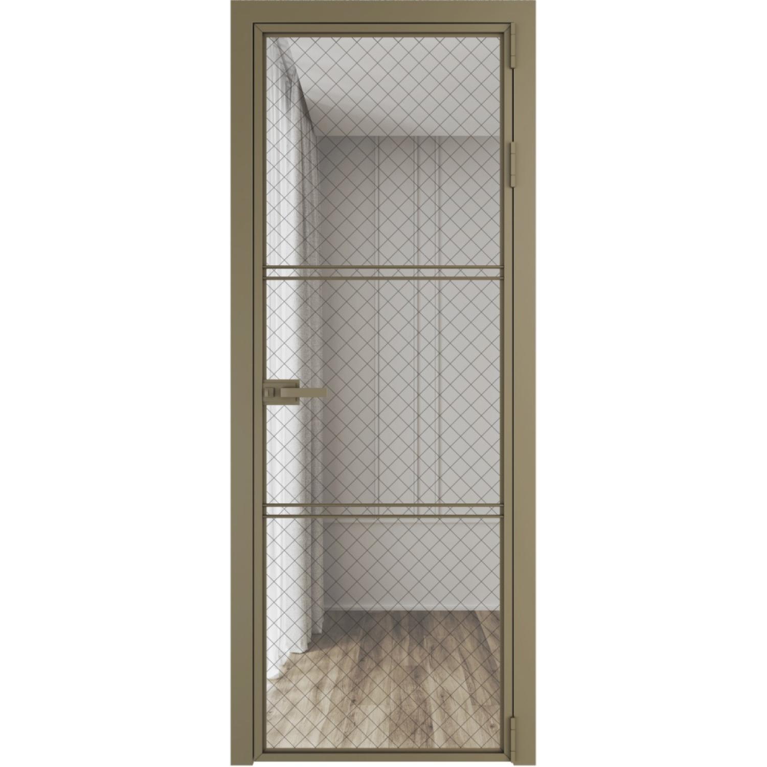 Дверь межкомнатная  алюминиевая  3 AX ProfilDoors (Шампань, Ромб черный)