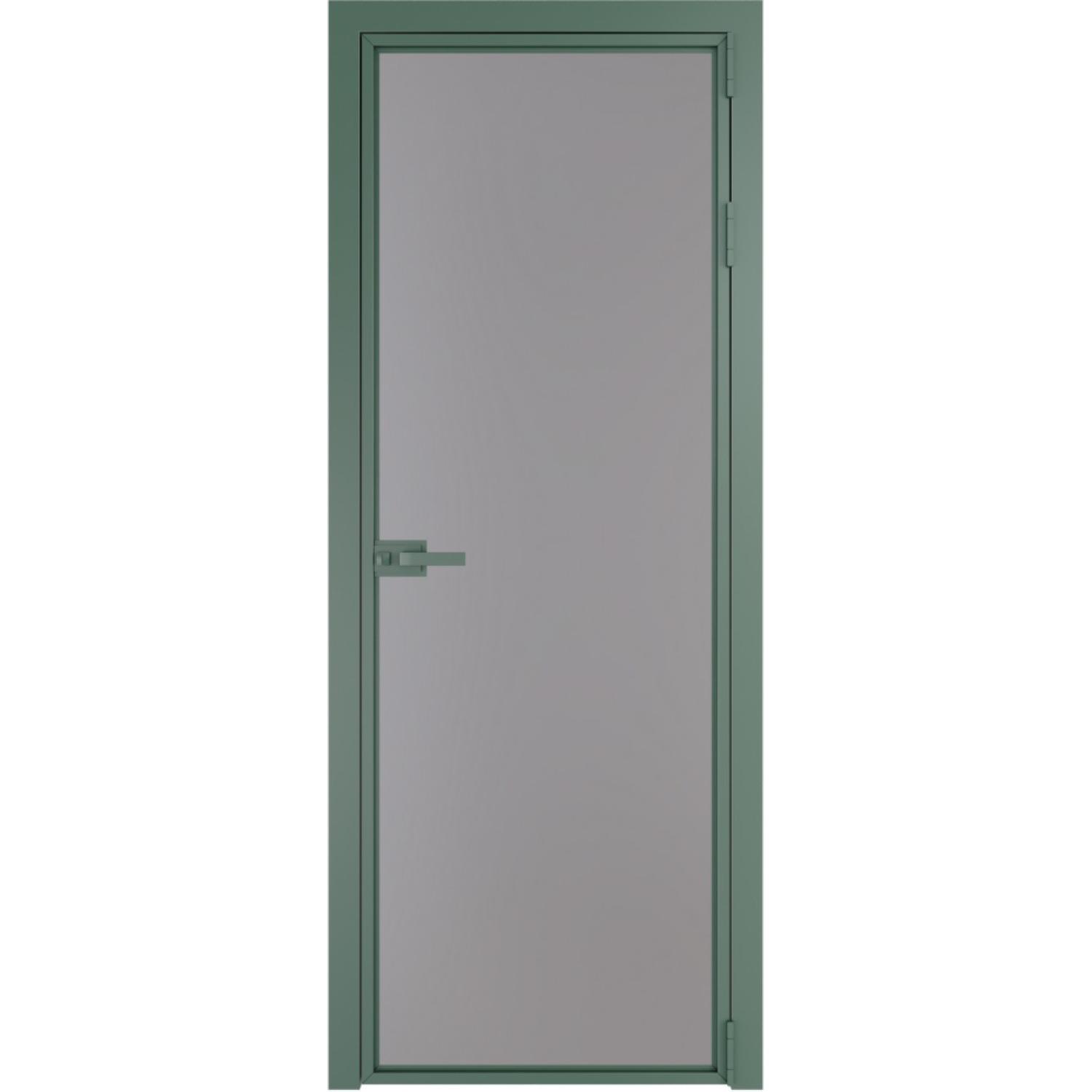 Дверь межкомнатная  алюминиевая  1 AX ProfilDoors (Зеленый воск, Монохром серый)