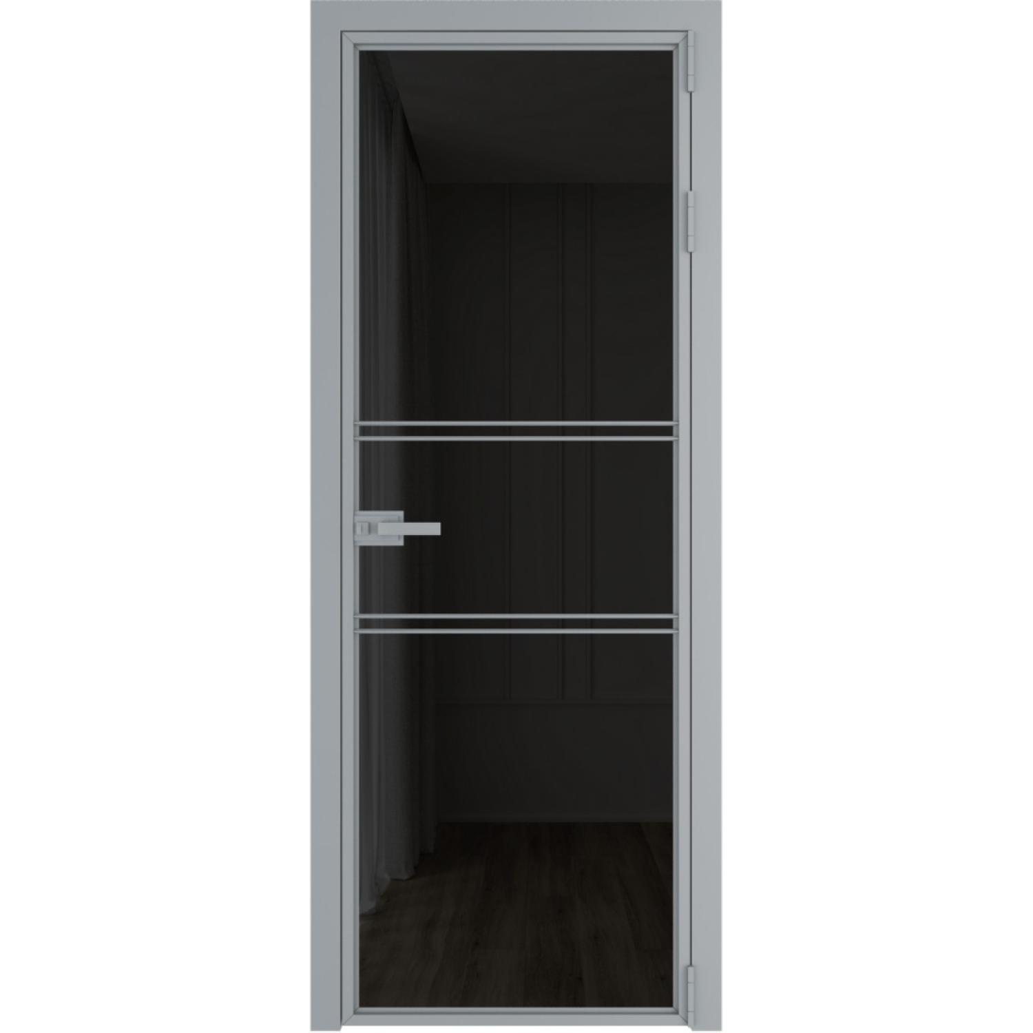 Дверь межкомнатная  алюминиевая  2 AX ProfilDoors (Серебро, Черное тонированное)