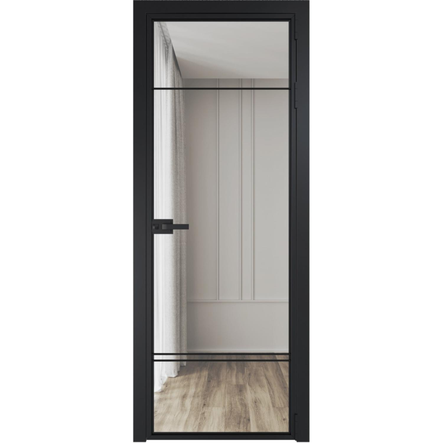 Дверь межкомнатная  алюминиевая  4 AX ProfilDoors (Черный, Прозрачное)