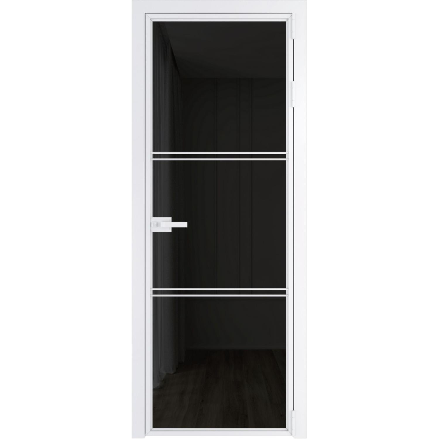 Дверь межкомнатная  алюминиевая  3 AX ProfilDoors (Вайт, Черное тонированное)