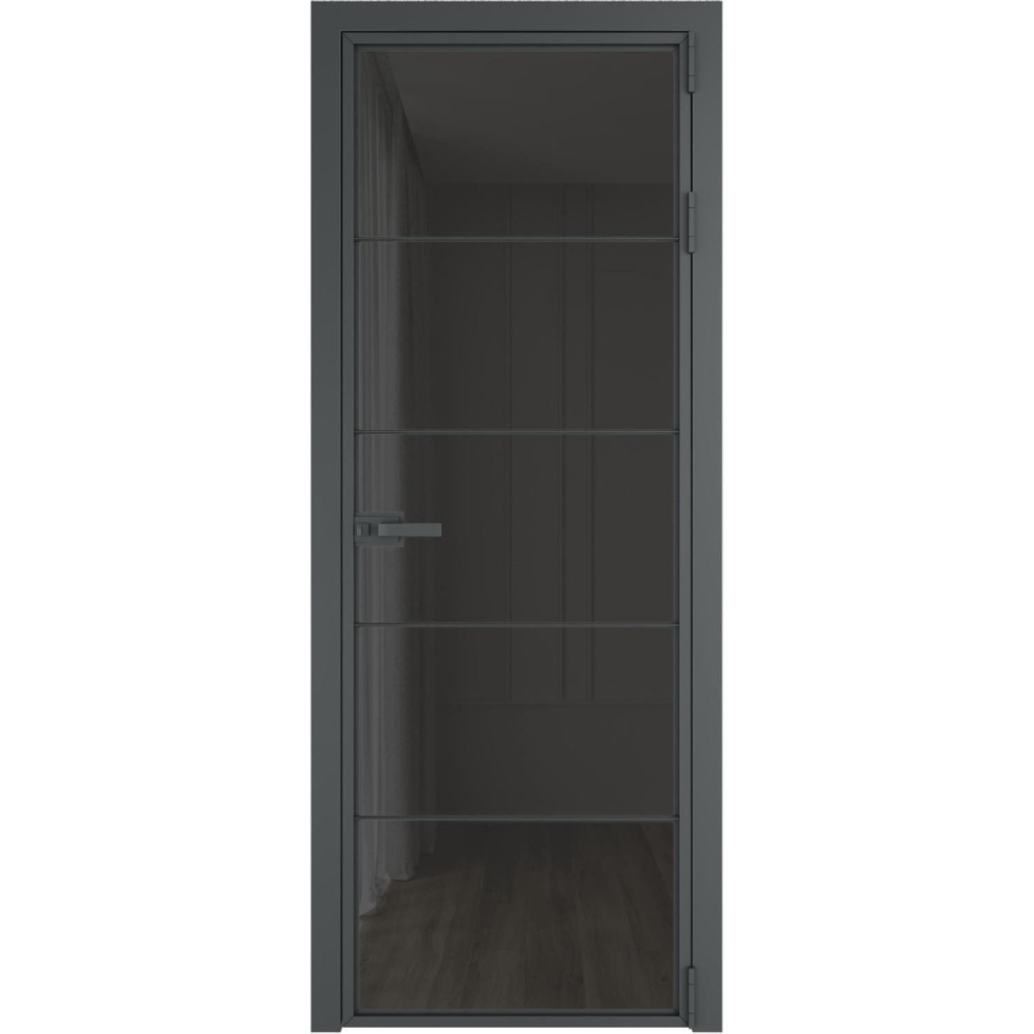 Дверь межкомнатная  алюминиевая  5 AX ProfilDoors (Серая ночь, Триплекс Тонированный)