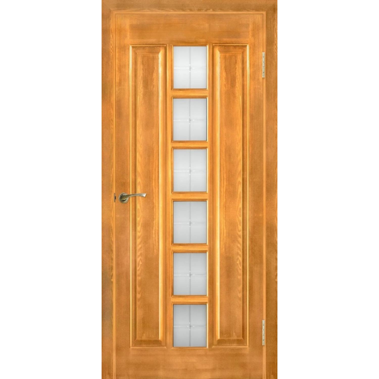 Дверь межкомнатная Модель №11 ДО сосна (2000*800, Светлый лак, Мателюкс матовое с фрезеровкой, Заказная)