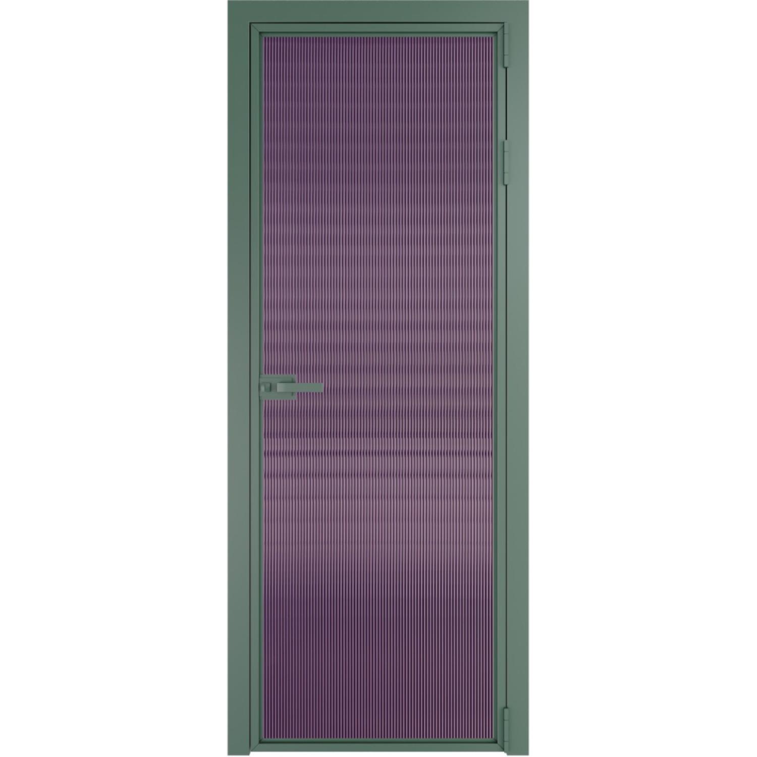 Дверь межкомнатная  алюминиевая  1 AX ProfilDoors (Зеленый воск, Мору фиолетовое)