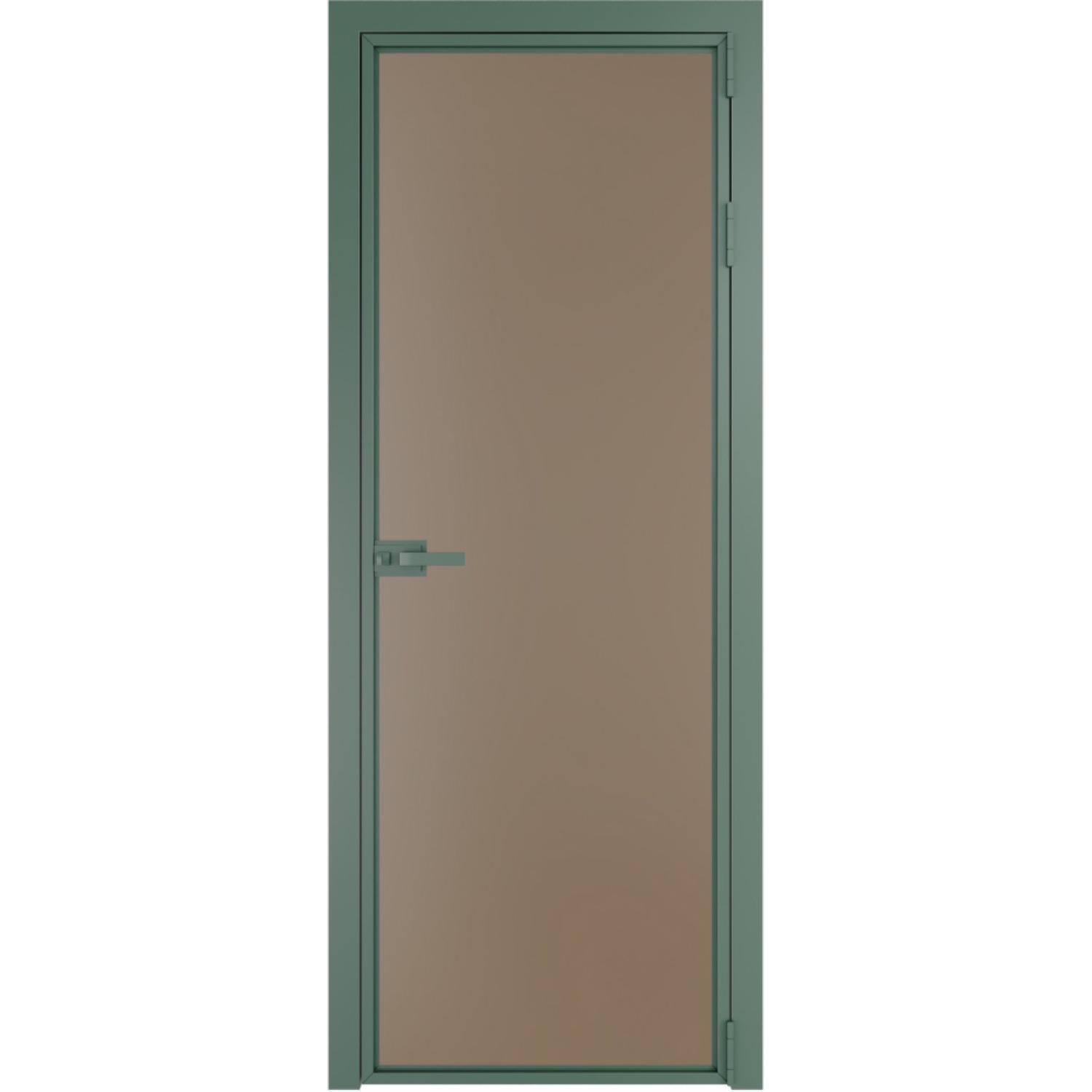 Дверь межкомнатная  алюминиевая  1 AX ProfilDoors (Зеленый воск, Монохром капучино)