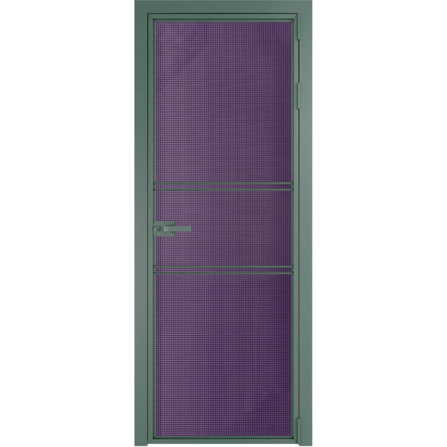 Дверь межкомнатная  алюминиевая  2 AX ProfilDoors (Зеленый воск, Кризет фиолетовый)