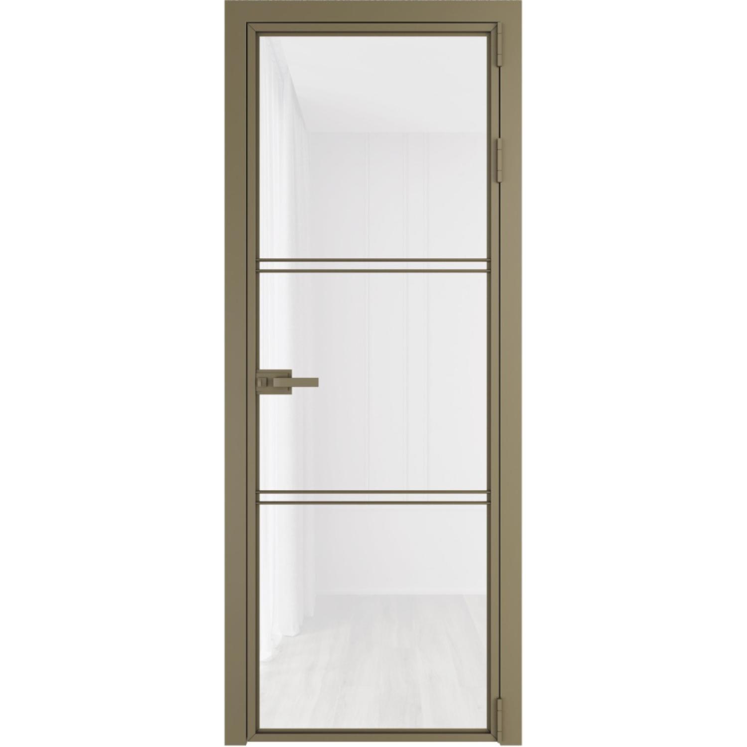 Дверь межкомнатная  алюминиевая  3 AX ProfilDoors (Шампань, Триплекс белый)