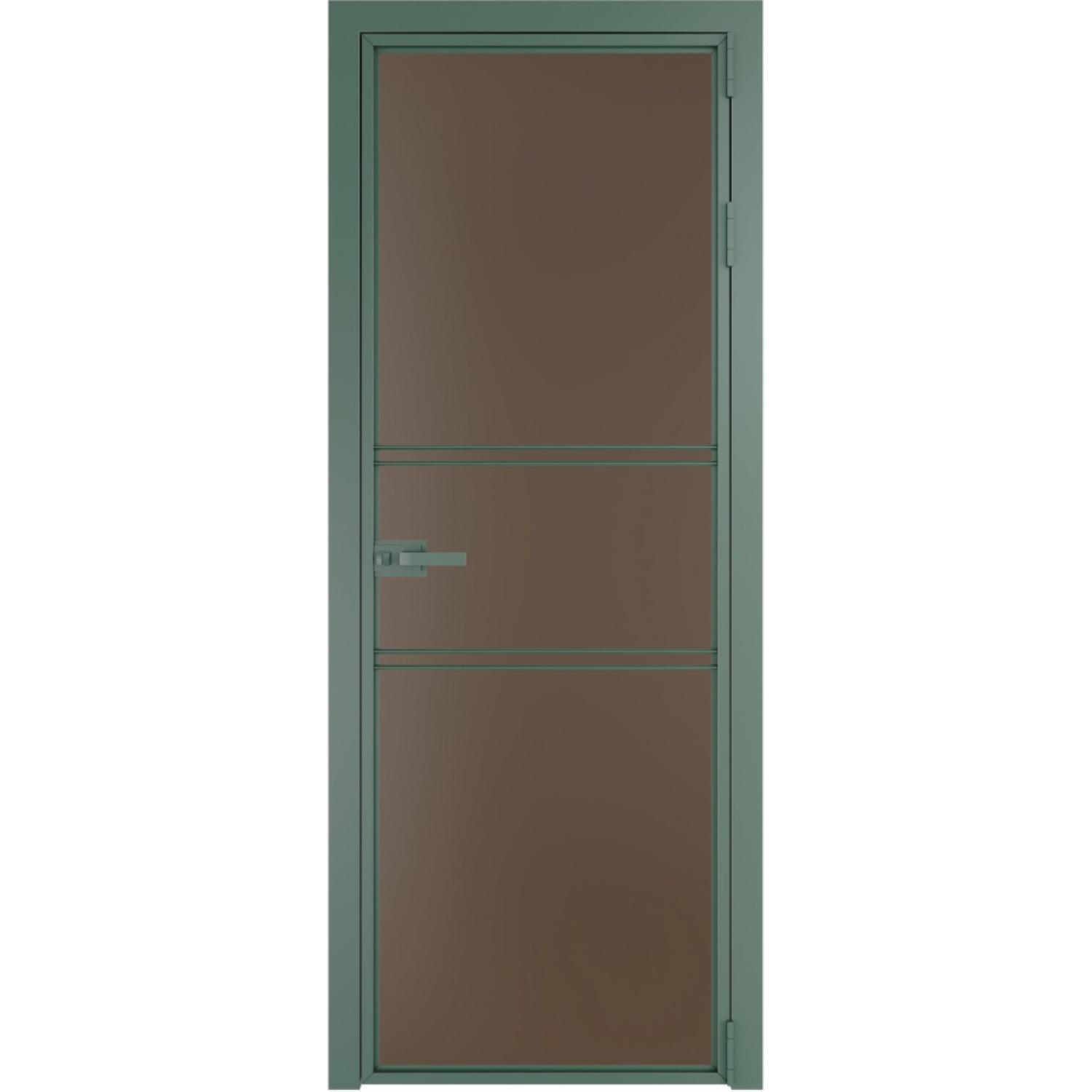 Дверь межкомнатная  алюминиевая  2 AX ProfilDoors (Зеленый воск, Монохром гляссе)
