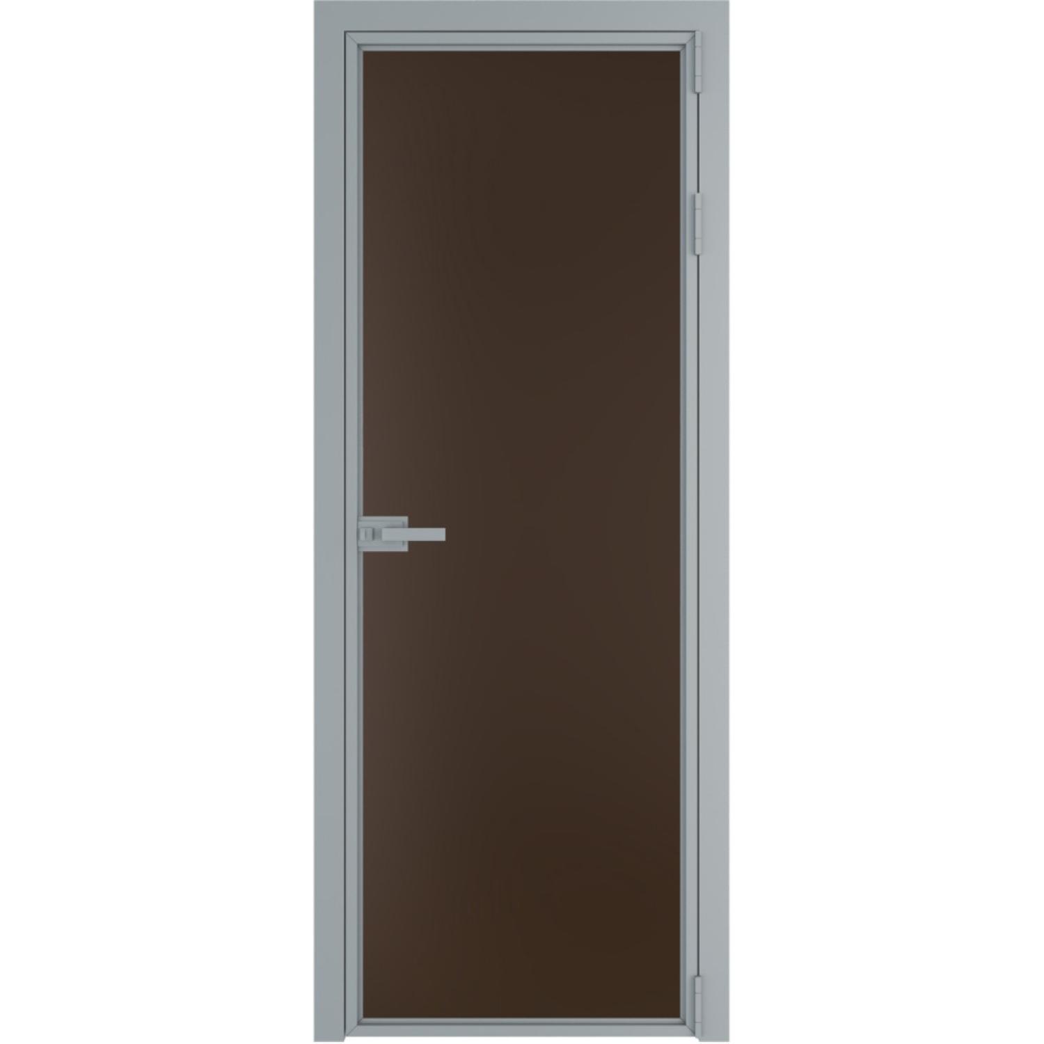 Дверь межкомнатная  алюминиевая  1 AX ProfilDoors (Серебро, Монохром шоколад)