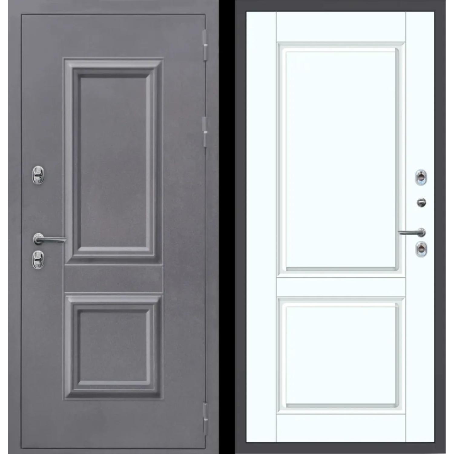 Дверь входная металлическая M60 ТЕРМО (860*2050 R, Букле графит (Полимерно-порошковое), Velluto Bianco AG 700, Заказная)