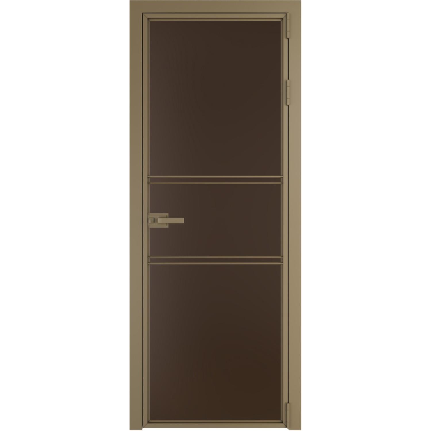 Дверь межкомнатная  алюминиевая  2 AX ProfilDoors (Шампань, Монохром шоколад)