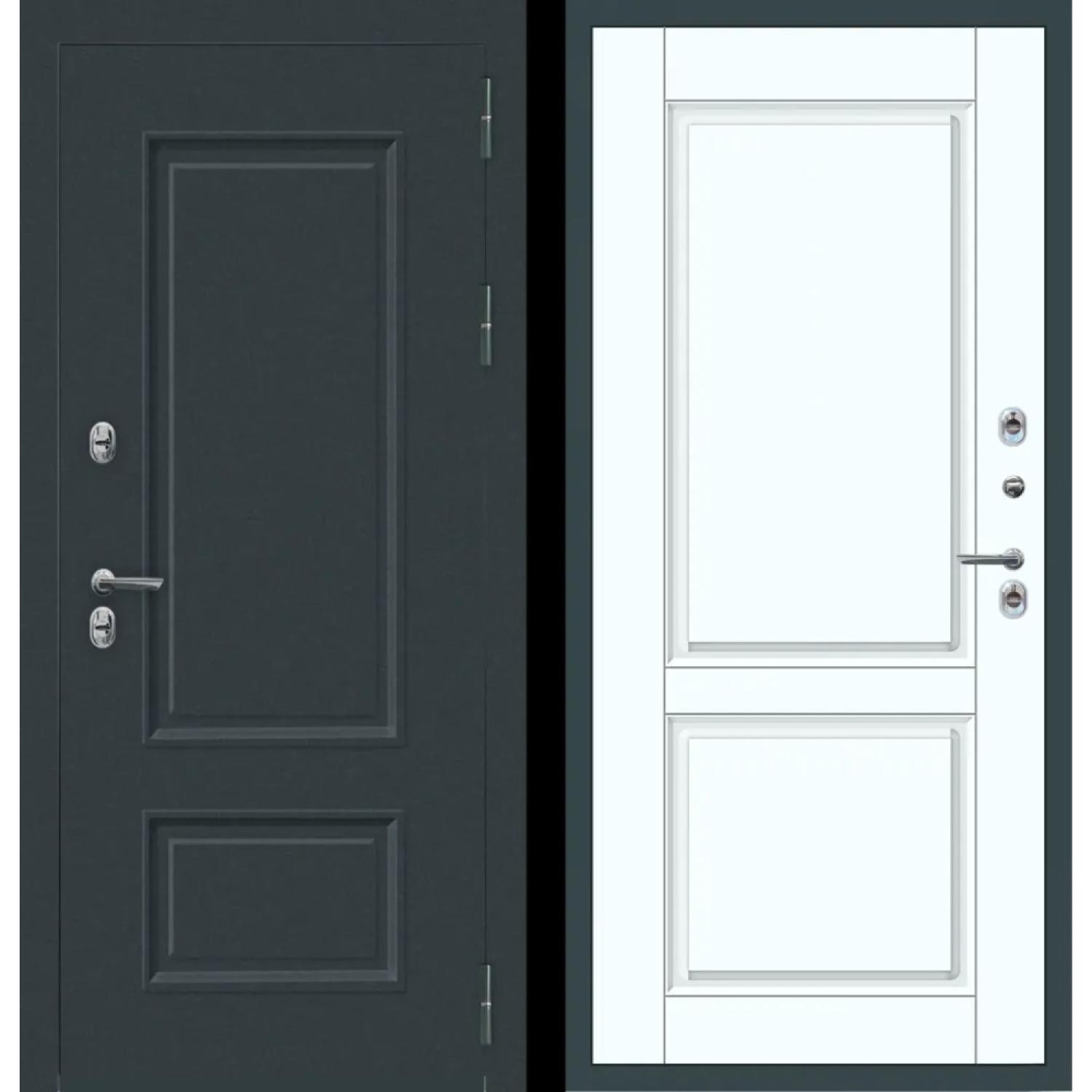 Дверь входная металлическая M80 ТЕРМО (860*2050 R, Муар 7016, Velluto Bianco AG 700, Заказная)