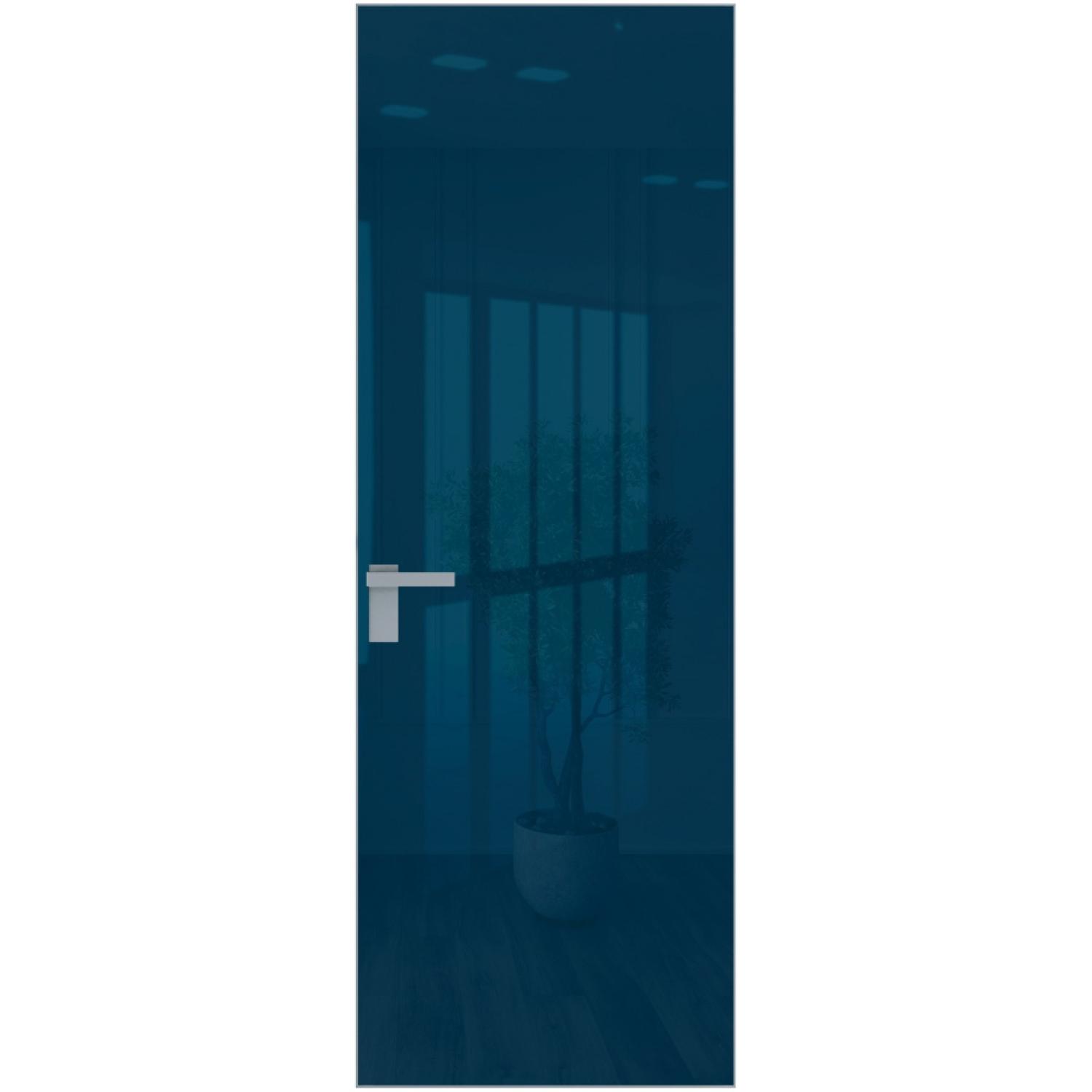 Дверь межкомнатная  алюминиевая  1 AGK (Матовая, Зеркало blue, Заказная)