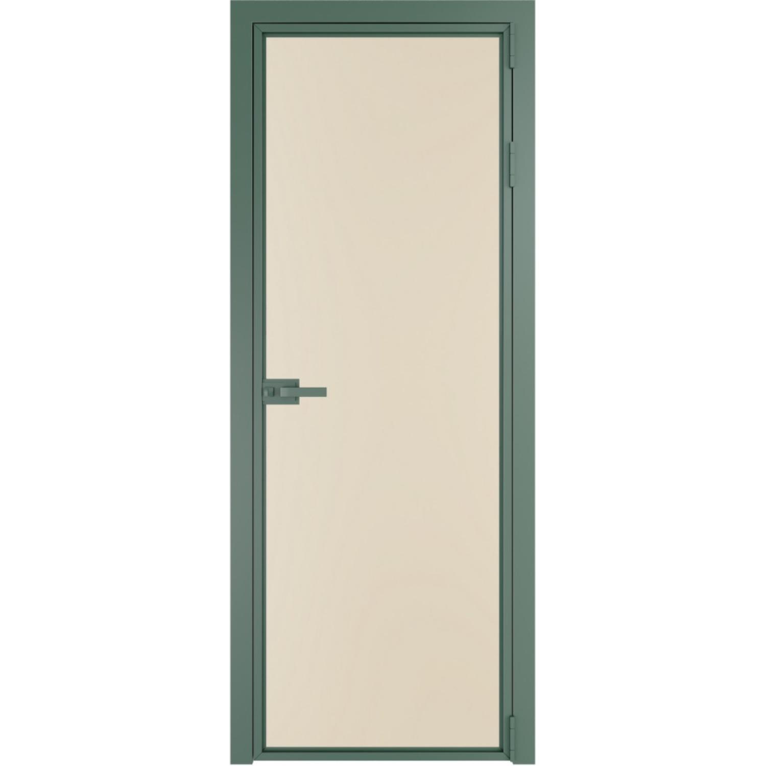 Дверь межкомнатная  алюминиевая  1 AX ProfilDoors (Зеленый воск, Монохром жемчуг)