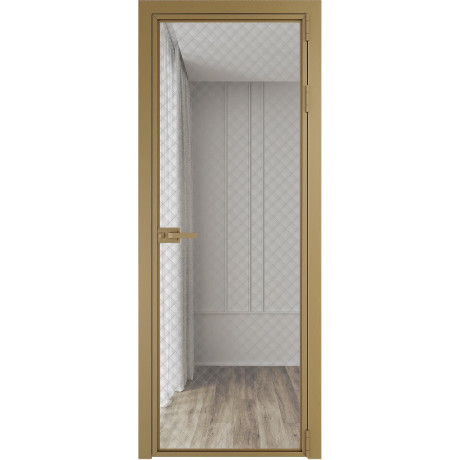 Дверь межкомнатная  алюминиевая  1 AX ProfilDoors (Золото, Ромб серебро)