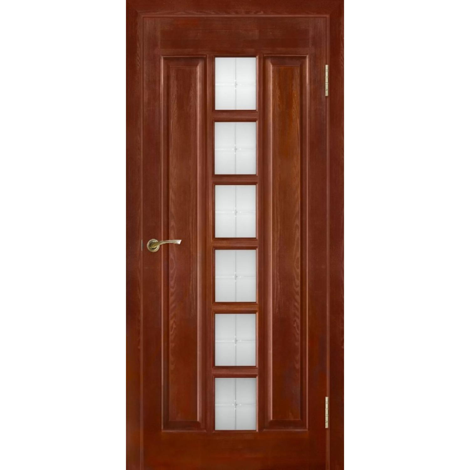 Дверь межкомнатная Модель №11 ДО сосна (2000*800, Коньяк, Мателюкс матовое с фрезеровкой, Заказная)