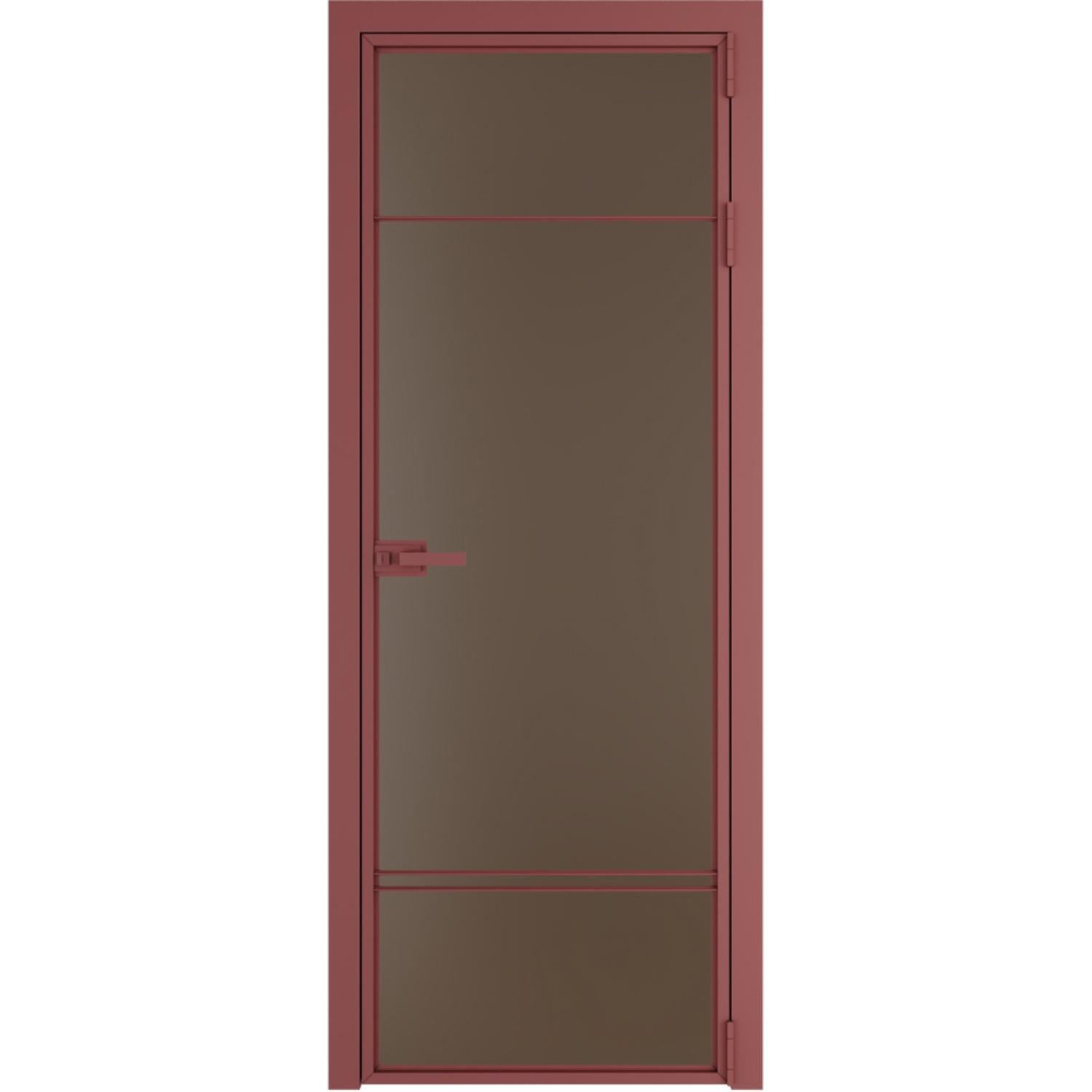 Дверь межкомнатная  алюминиевая  4 AX ProfilDoors (Красный антрацит, Монохром гляссе)