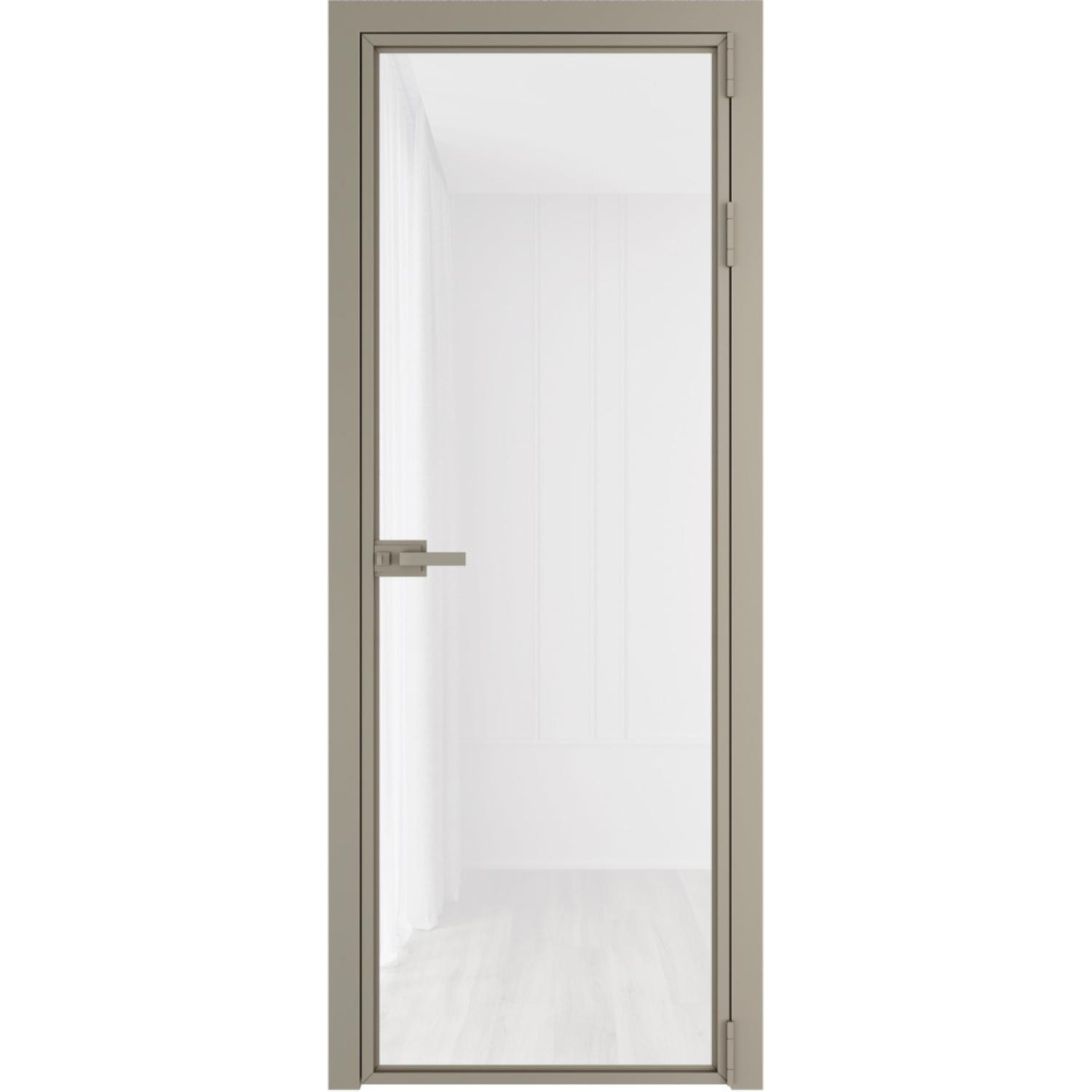 Дверь межкомнатная  алюминиевая  1 AX ProfilDoors (Никель, Триплекс белый)